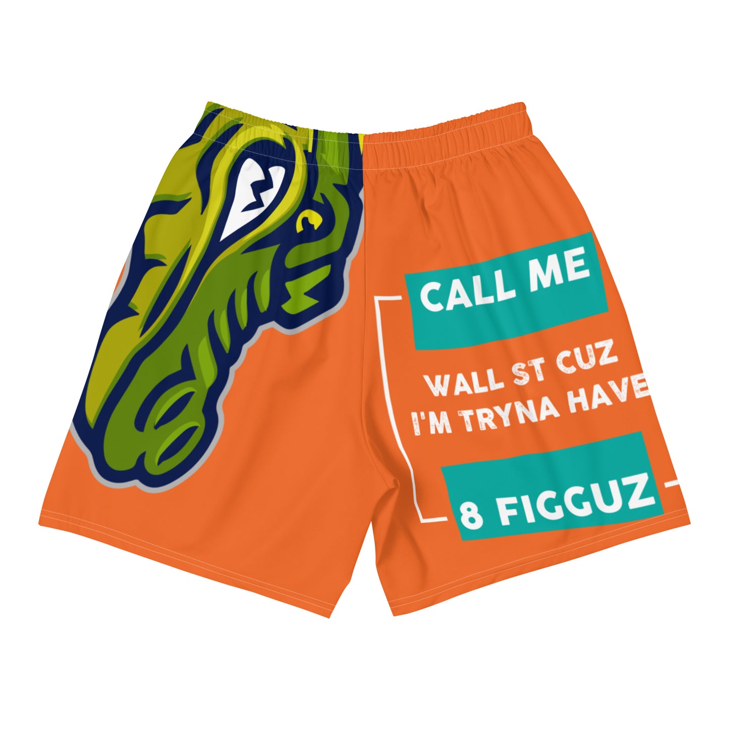 Orange Flawdawear Limited Edition OG Flawda Mane “Call Me Wall St Cuz I’m Tryna Have 8 Figguz” Men’s Athletic Playuz Shorts