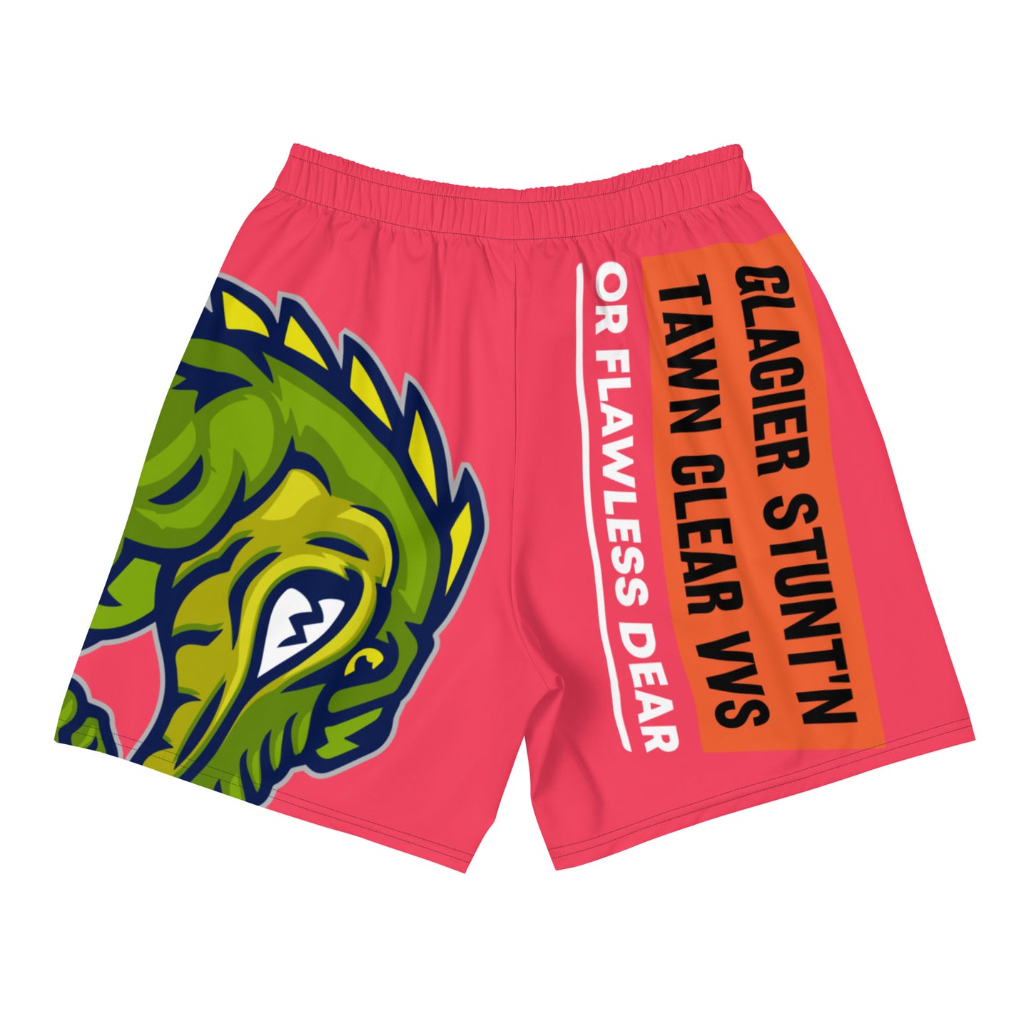 Radical Red Flawdawear Limited Edition OG Rich Daddy “Glacier Stunt’n Tawn Clear VVS Or Flawless Dear” Men’s Athletic Playuz Shorts