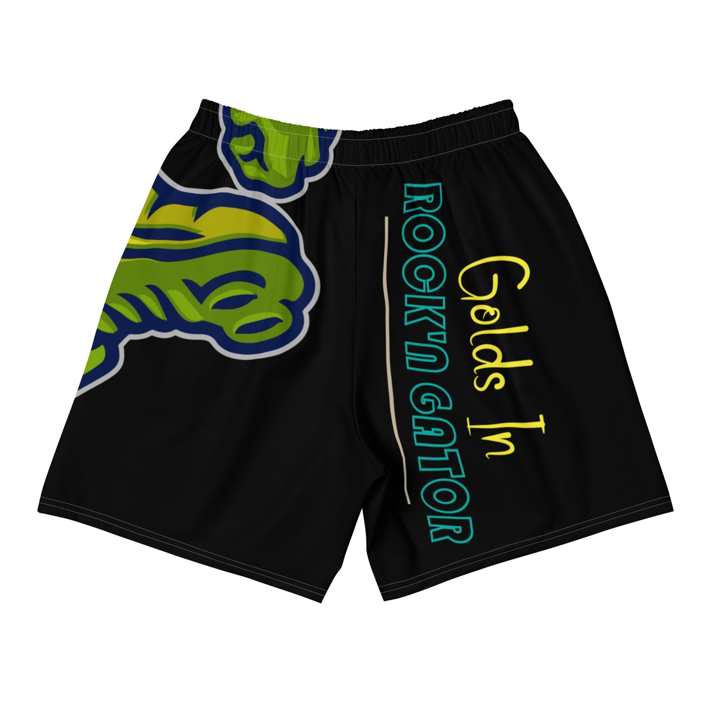Black Flawdawear Limited Edition OG Alligator Playuz “Golds In Rock’n Gator” Men’s Athletic Playuz Shorts