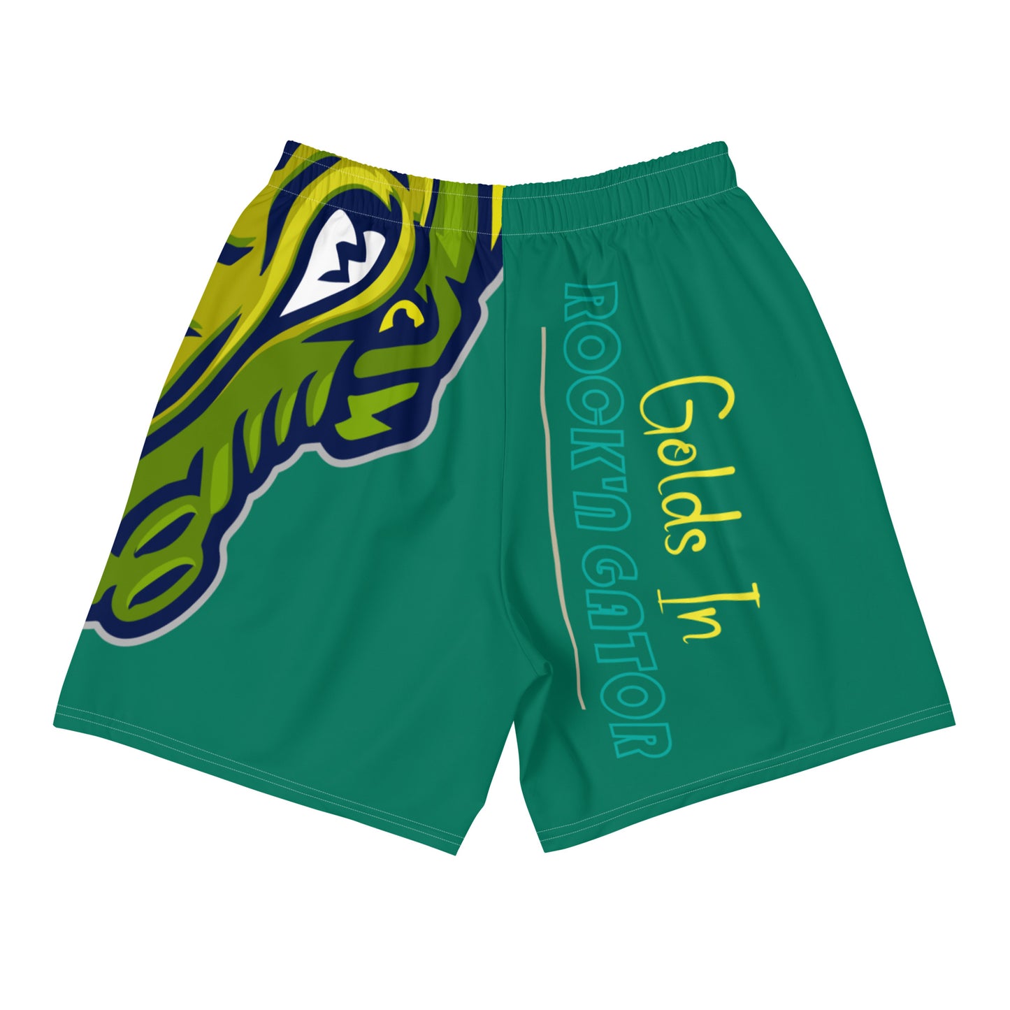 Tropical Rain Forest Flawdawear Limited Edition OG Alligator Playuz “Golds In Rock’n Gator” Men’s Athletic Playuz Shorts
