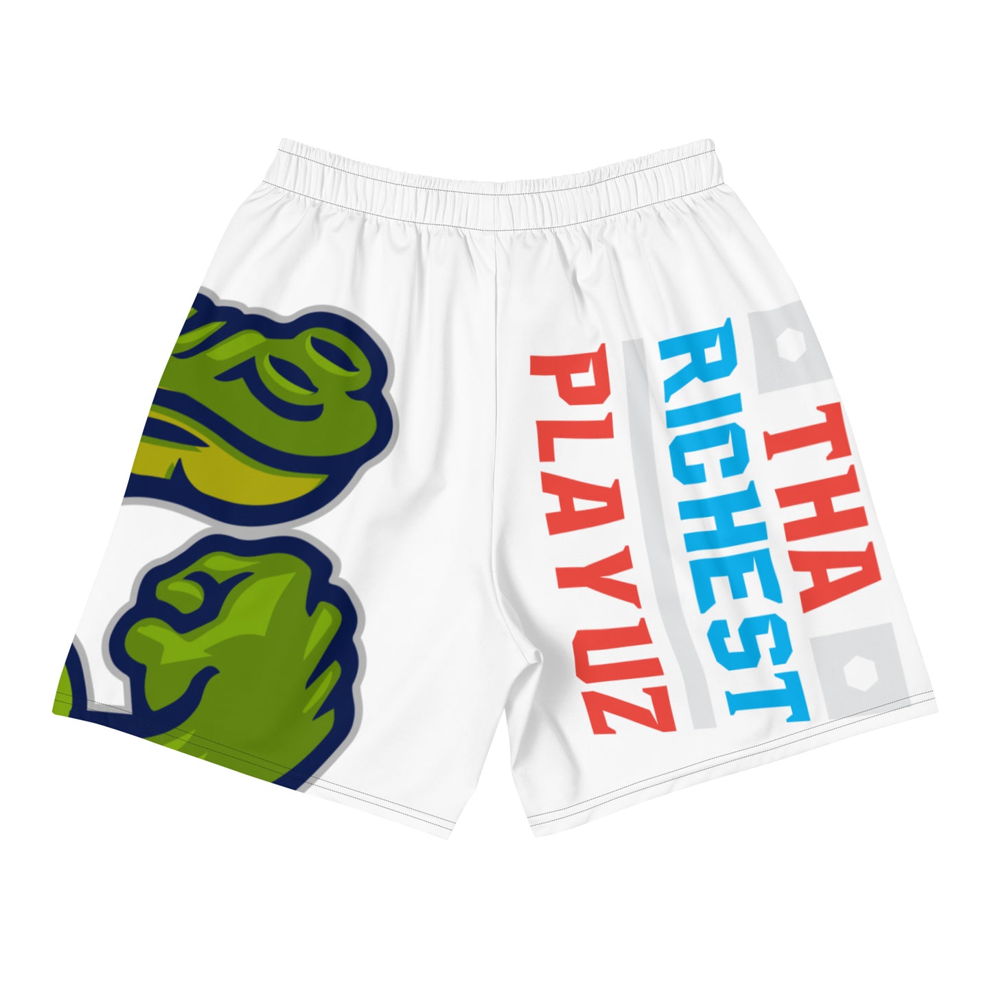 White Flawdawear Limited Edition OG Alligator Playuz “The Richest Playuz” Men’s Athletic Playuz Shorts