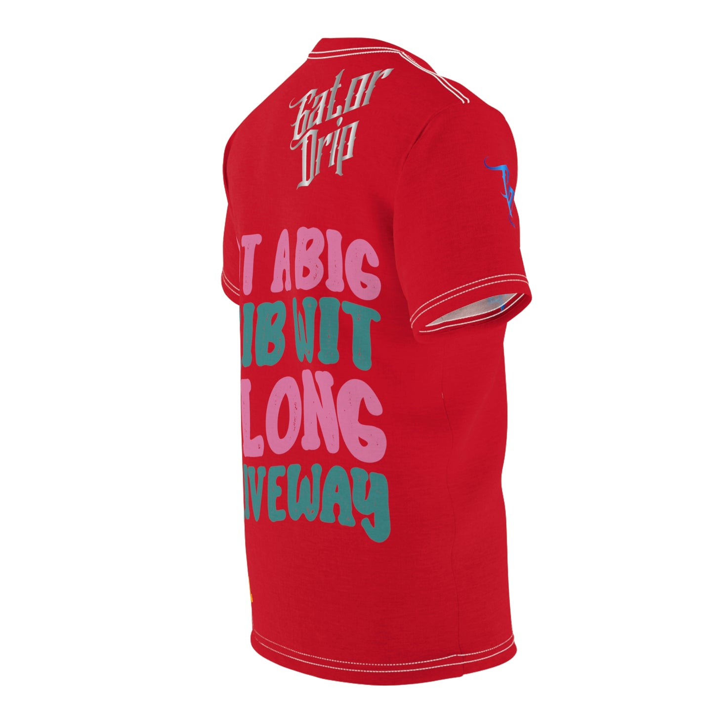 Dark Red Gator Drip Exclusive Supa-Heavy Excess-Stunna Flex Alligator Playuz Limited Edition OG Multi-Logo Flawda Mane “Got A Big Crib Wit A Long Driveway" Unisex Cut & Sew Playuz Tee