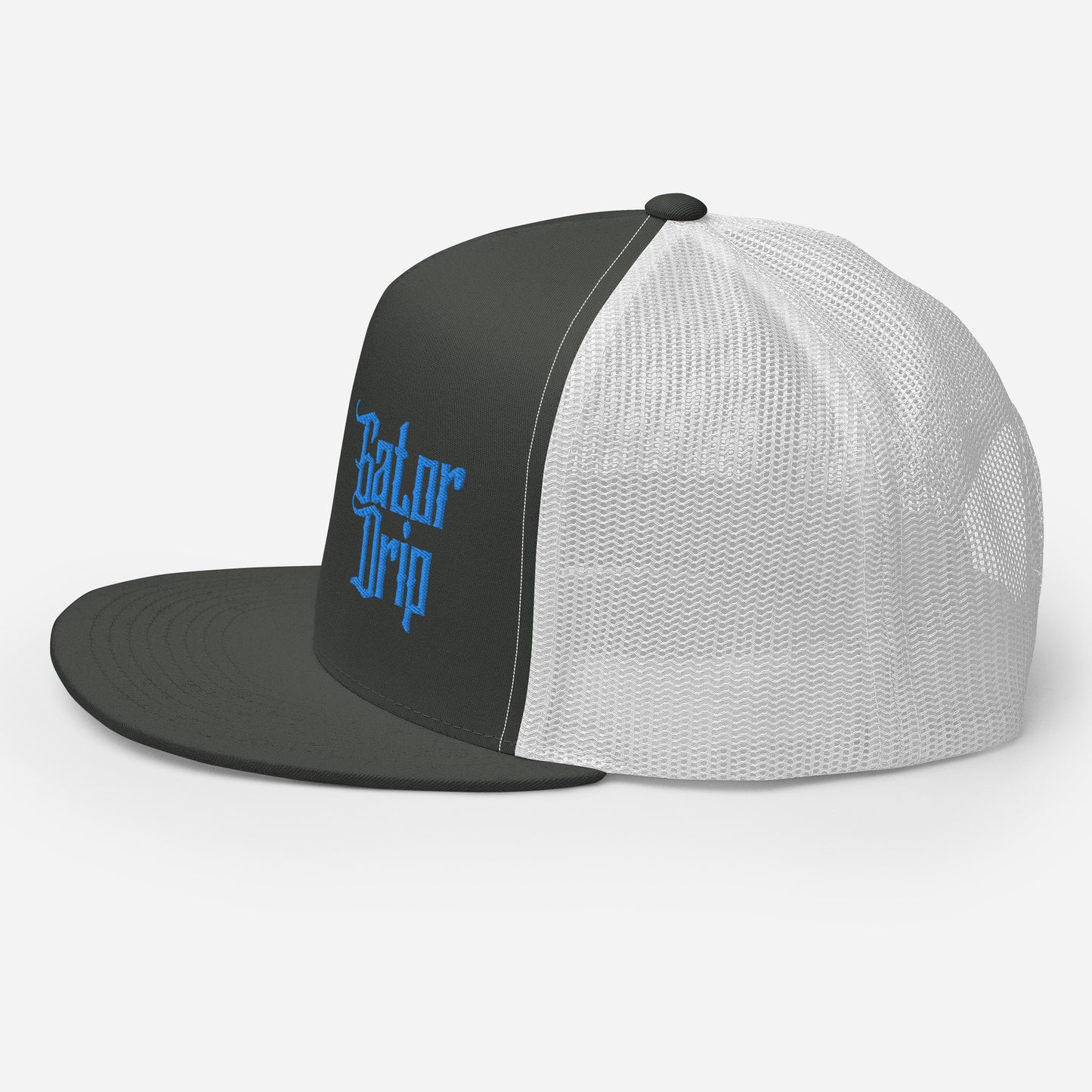 Charcoal/White Gator Drip Exclusive Supa-Heavy Excess-Stunna Hypa-Flex Alligator Playuz Limited Edition OG Aqua/Teal Logo Trucka Playuz Cap