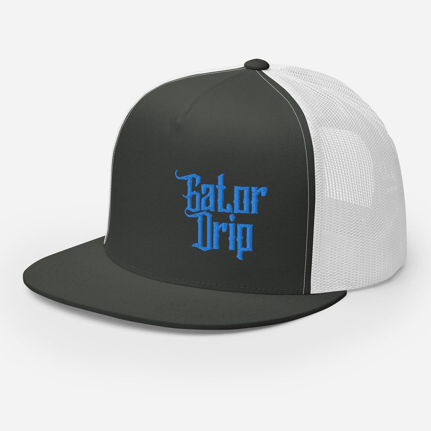 Charcoal/White Gator Drip Exclusive Supa-Heavy Excess-Stunna Hypa-Flex Alligator Playuz Limited Edition OG Aqua/Teal Logo Trucka Playuz Cap