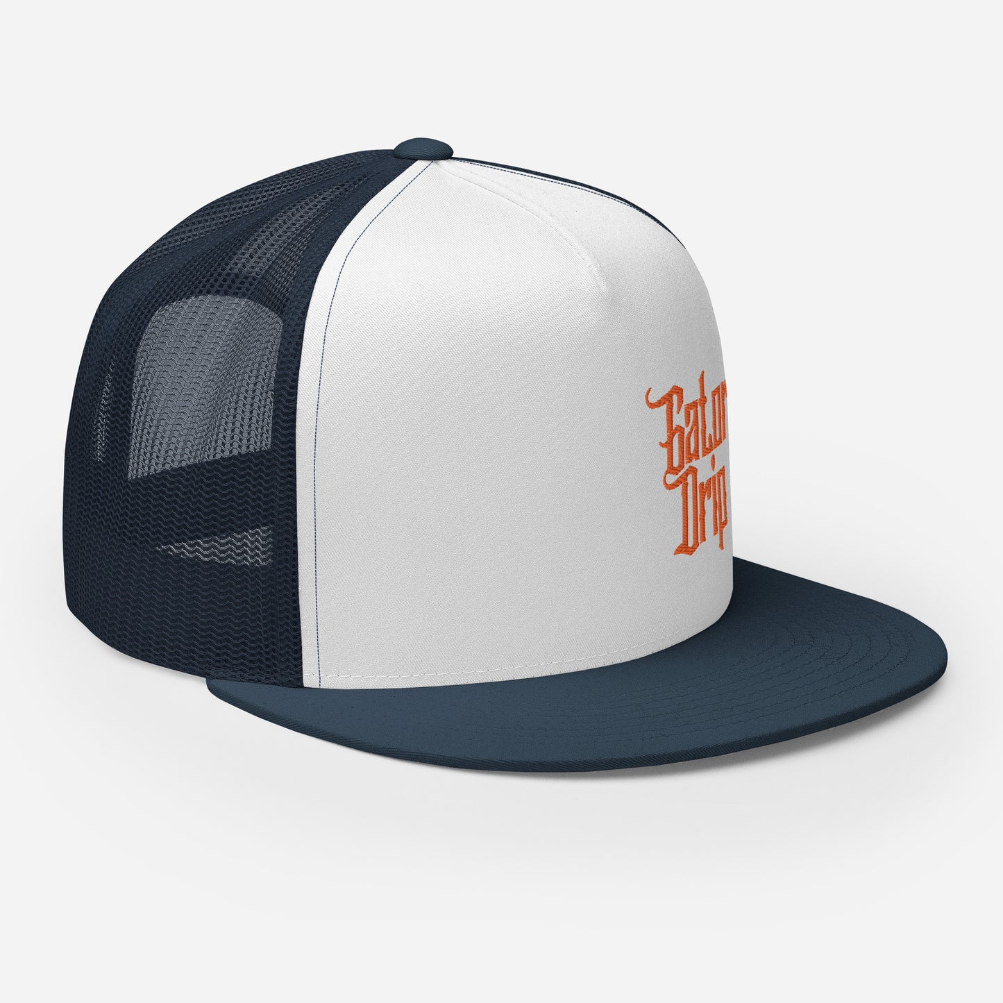 Navy/White/Navy Gator Drip Exclusive Supa-Heavy Excess-Stunna Hypa-Flex Alligator Playuz Limited Edition OG Orange Logo Trucka Playuz Cap