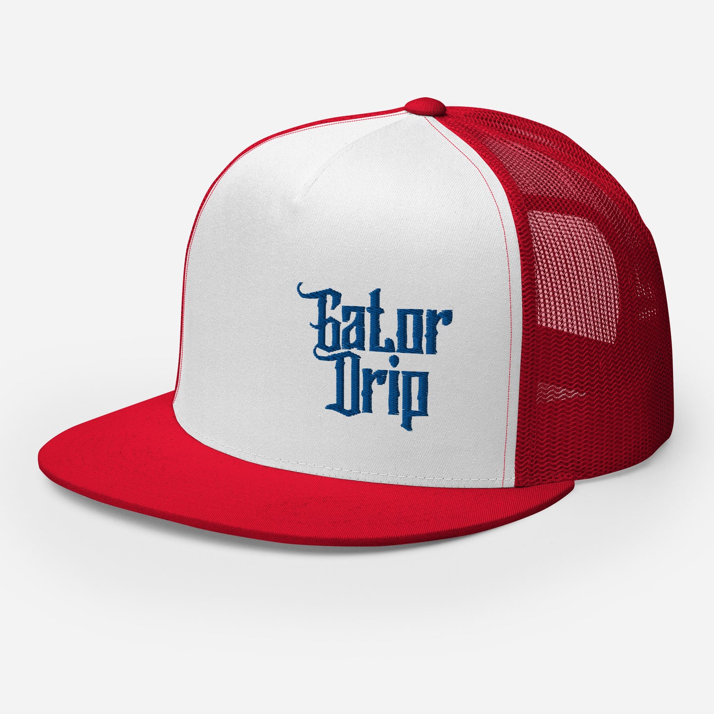 Red/White/Red Gator Drip Exclusive Supa-Heavy Excess-Stunna Hypa-Flex Alligator Playuz Limited Edition OG Blue Logo Trucka Playuz Cap