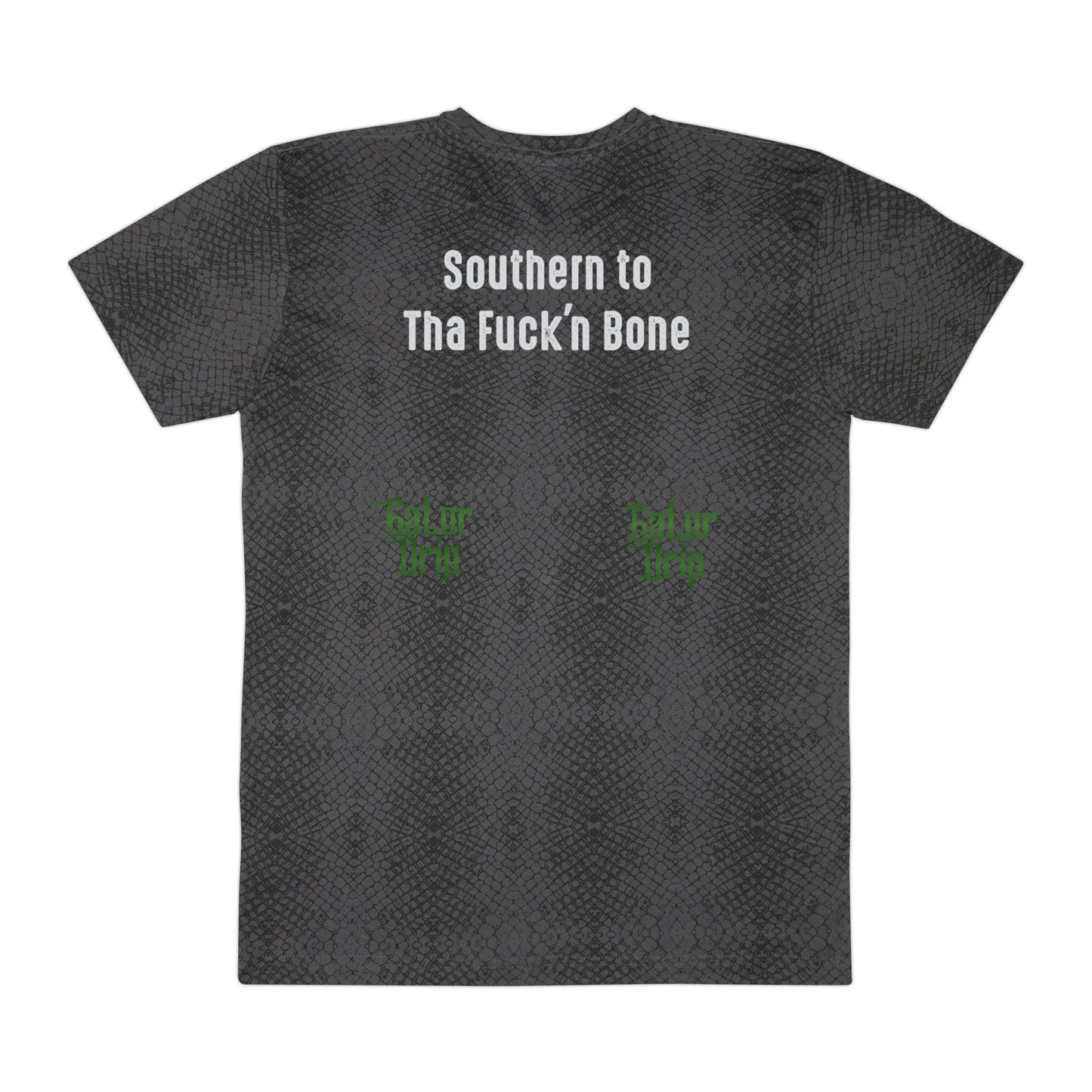 Black Reptile Flawdawear x Gator Drip Supa-Heavy Excess-Stunna Hypa-Flex Limited Edition OG Men's Flawda Mane "Southern To Tha Fuck'n Bone" Fine Jersey Playuz Tee