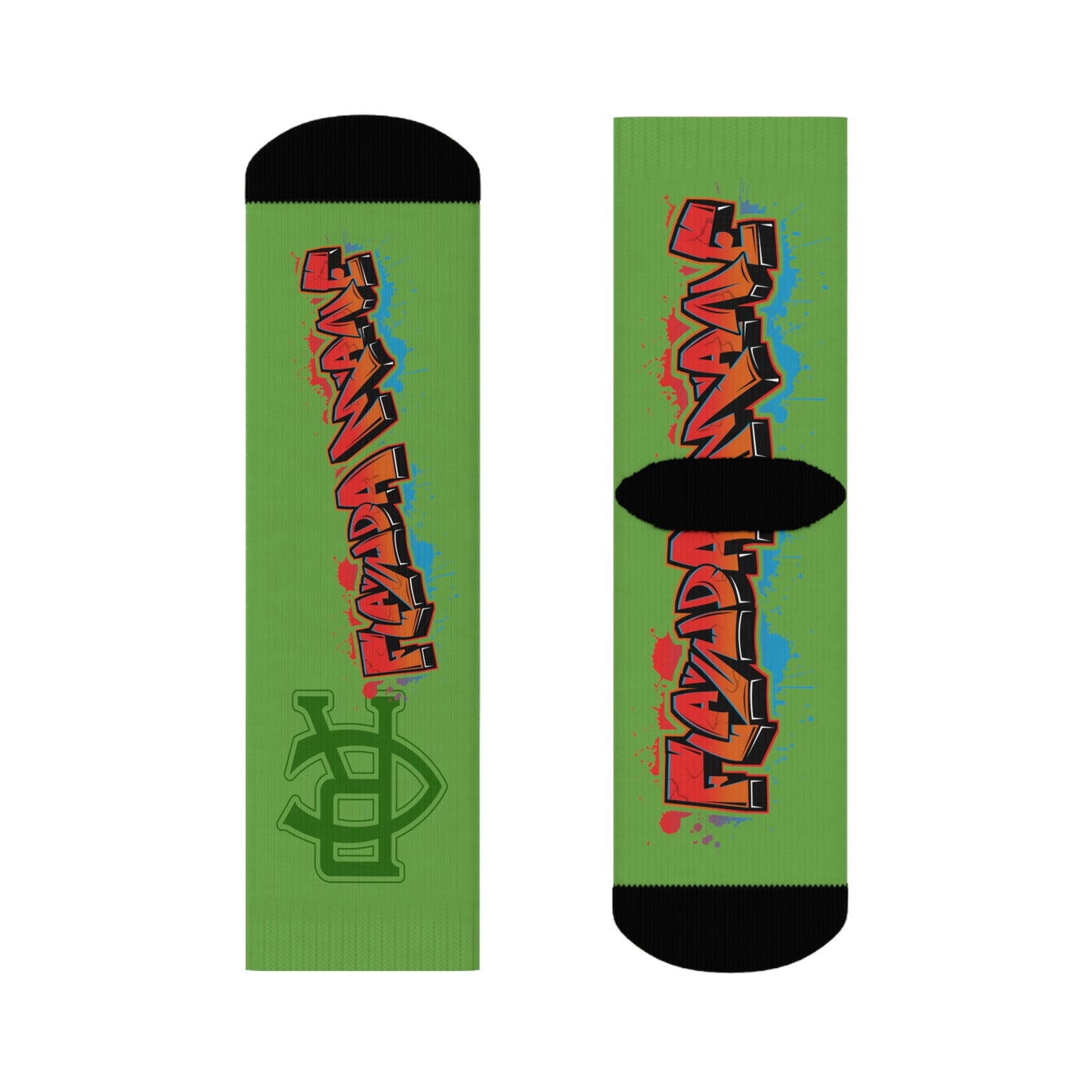 Light Green Gator Drip Exclusive Supa-Heavy Excess-Stunna Hypa-Flex x Flawda Mane x Cakewood Records “Swamp Souljuz Collection” Men’s Flawda Mane Crew Playuz Socks