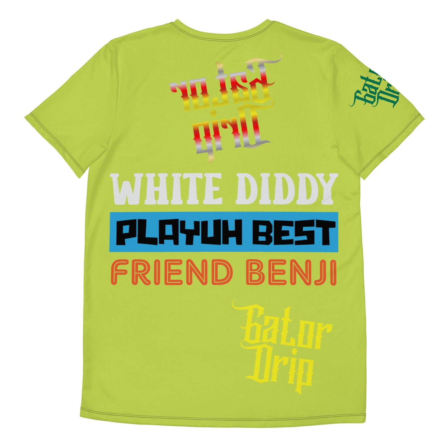 Mindaro Gator Drip Exclusive Supa-Heavy Excess-Stunna Flex Alligator Playuz Limited Edition OG Multi-Logo Rich Daddy "White Diddy Playuh Best Friend Benji" Men’s Athletic Playuz Tee