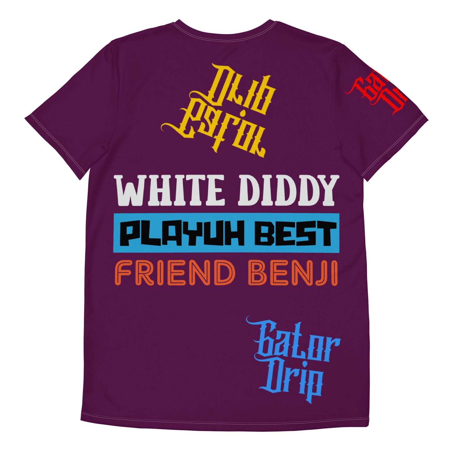 Tyrian Purple Gator Drip Exclusive Supa-Heavy Excess-Stunna Flex Alligator Playuz Limited Edition OG Multi-Logo Rich Daddy "White Diddy Playuh Best Friend Benji" Men’s Athletic Playuz Tee