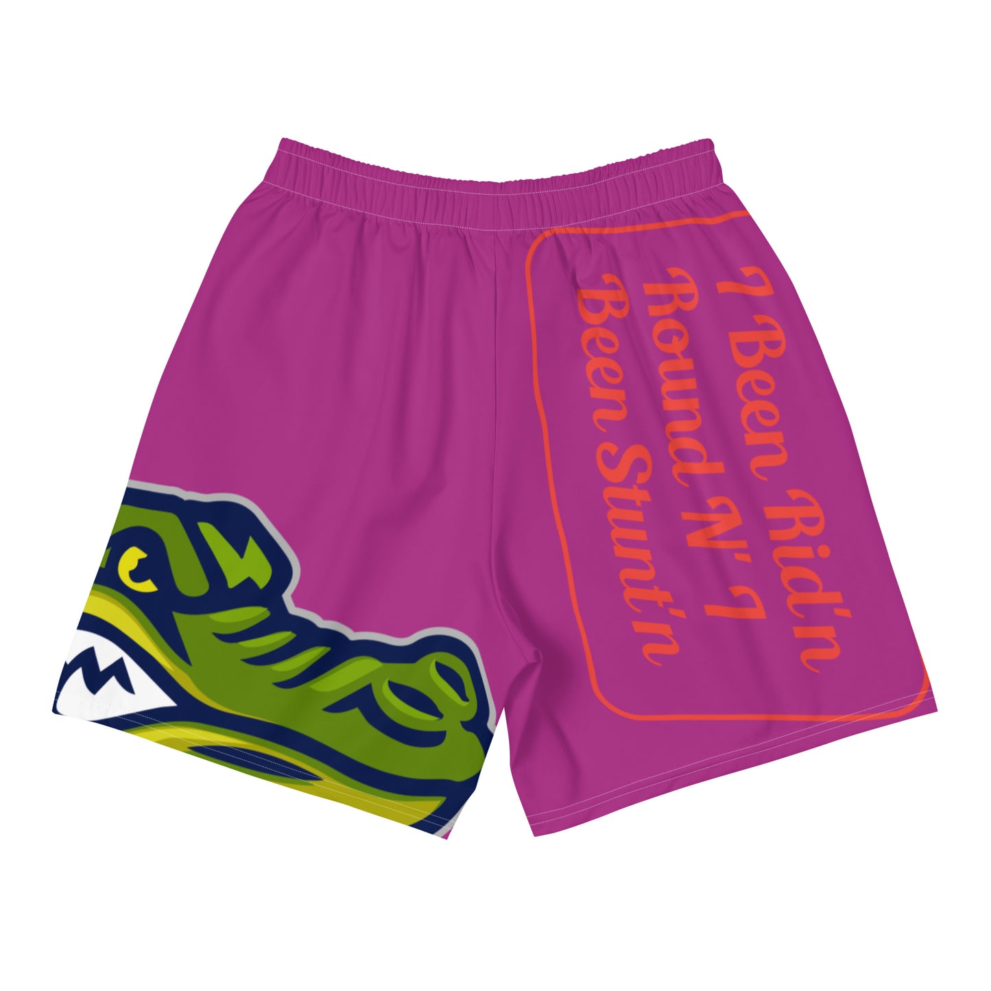 Red Violet Flawdawear Limited Edition OG Flawda Mane “I Been Rid’n Round N’ I Been Stunt’n” Men’s Athletic Playuz Shorts