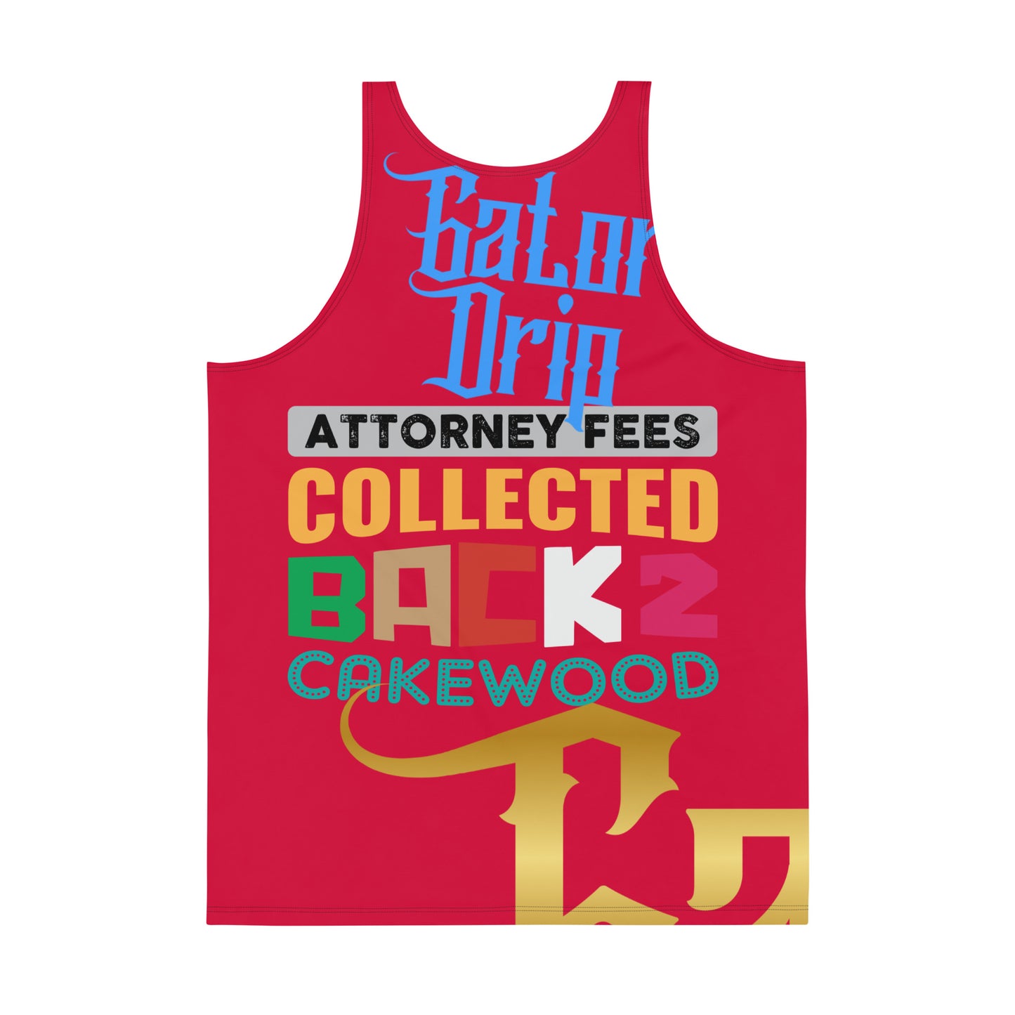 Crimson Gator Drip Exclusive Supa-Heavy Excess-Stunna Flex Alligator Playuz Limited Edition OG Multi-Logo Rich Daddy “Attorney Fees Collected Back 2 Cakewood" Men’s Playuz Tank