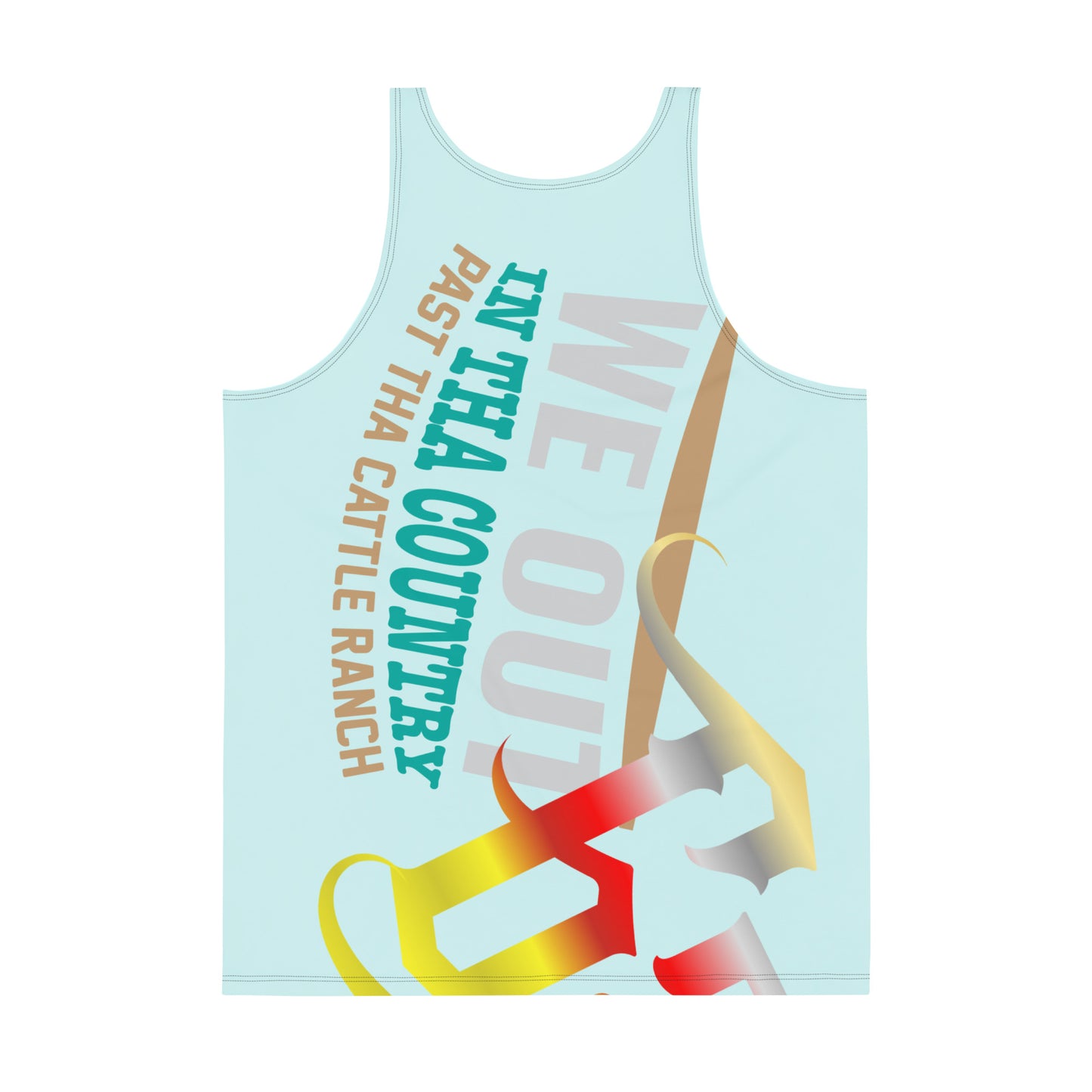 Light Cyan Gator Drip Exclusive Supa-Heavy Excess-Stunna FAlligator Playuz Limited Edition OG Multi-Logo Rich Daddy “We Out In Tha Country Past Tha Cattle Ranch” Men’s Playuz Tank