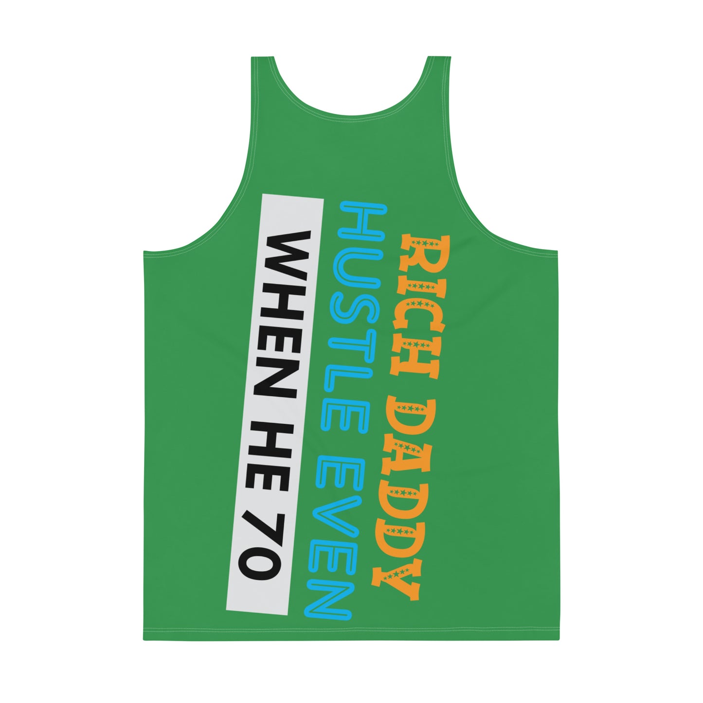Sea Green Flawdawear Limited Edition OG Rich Daddy “Rich Daddy Hustle Even When He 70” Men’s Tank Playuz Top