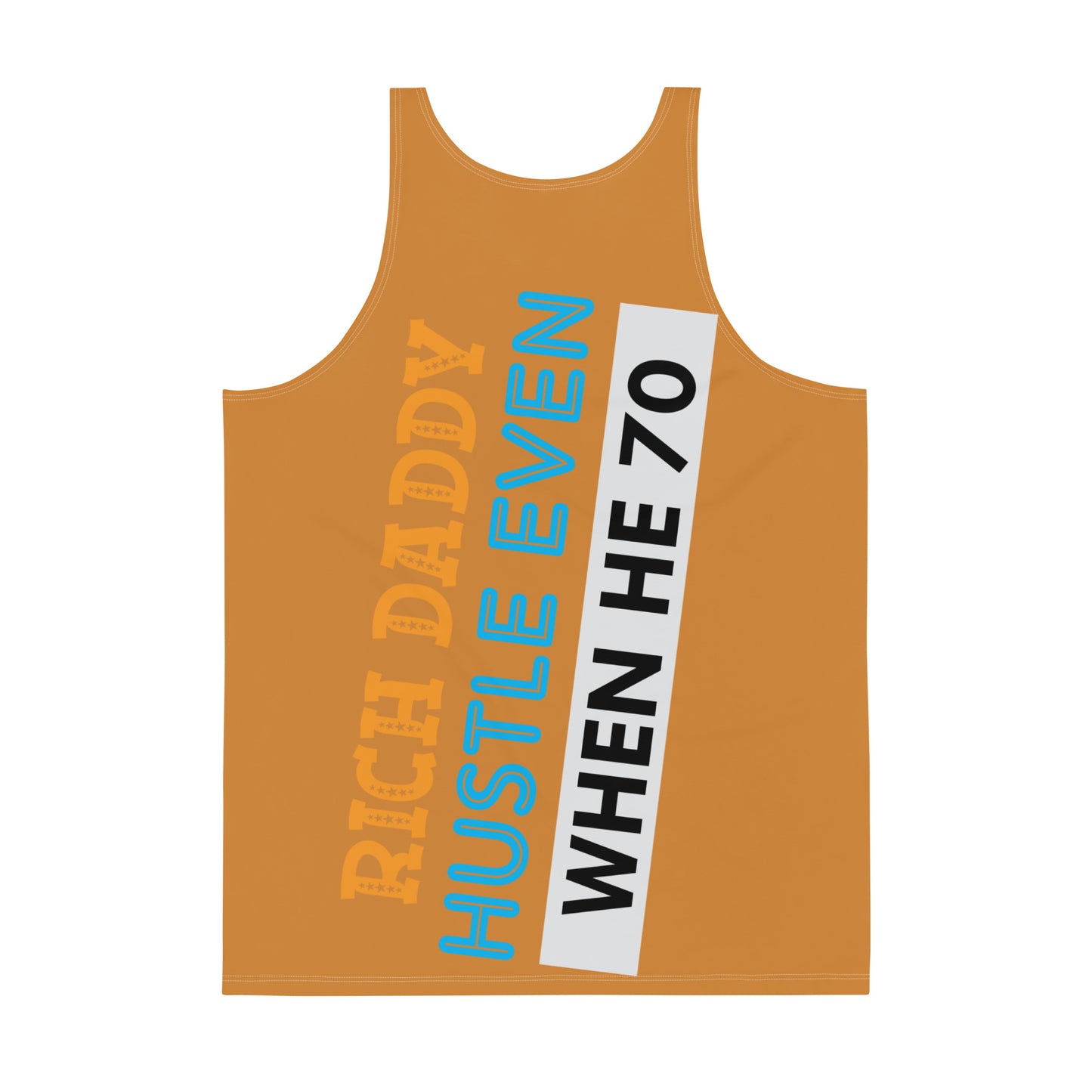 Bronze Flawdawear Limited Edition OG Rich Daddy “Rich Daddy Hustle Even When He 70” Men’s Tank Playuz Top