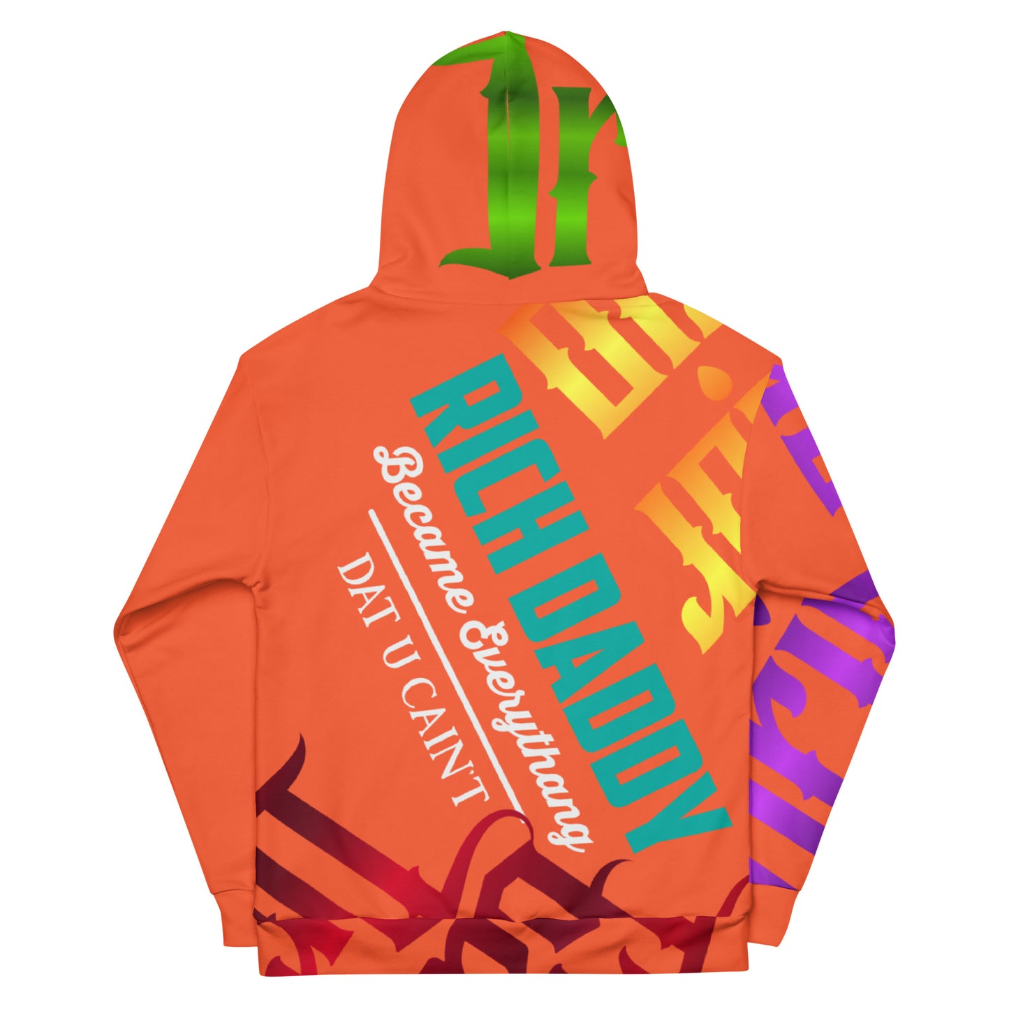 Outrageous Orange Gator Drip Exclusive Supa-Heavy Excess-Stunna Flex Alligator Playuz Limited Edition OG Multi-Logo Rich Daddy “Rich Daddy Became Everythang Dat U Cain’t” Unisex Playuz Hoodie