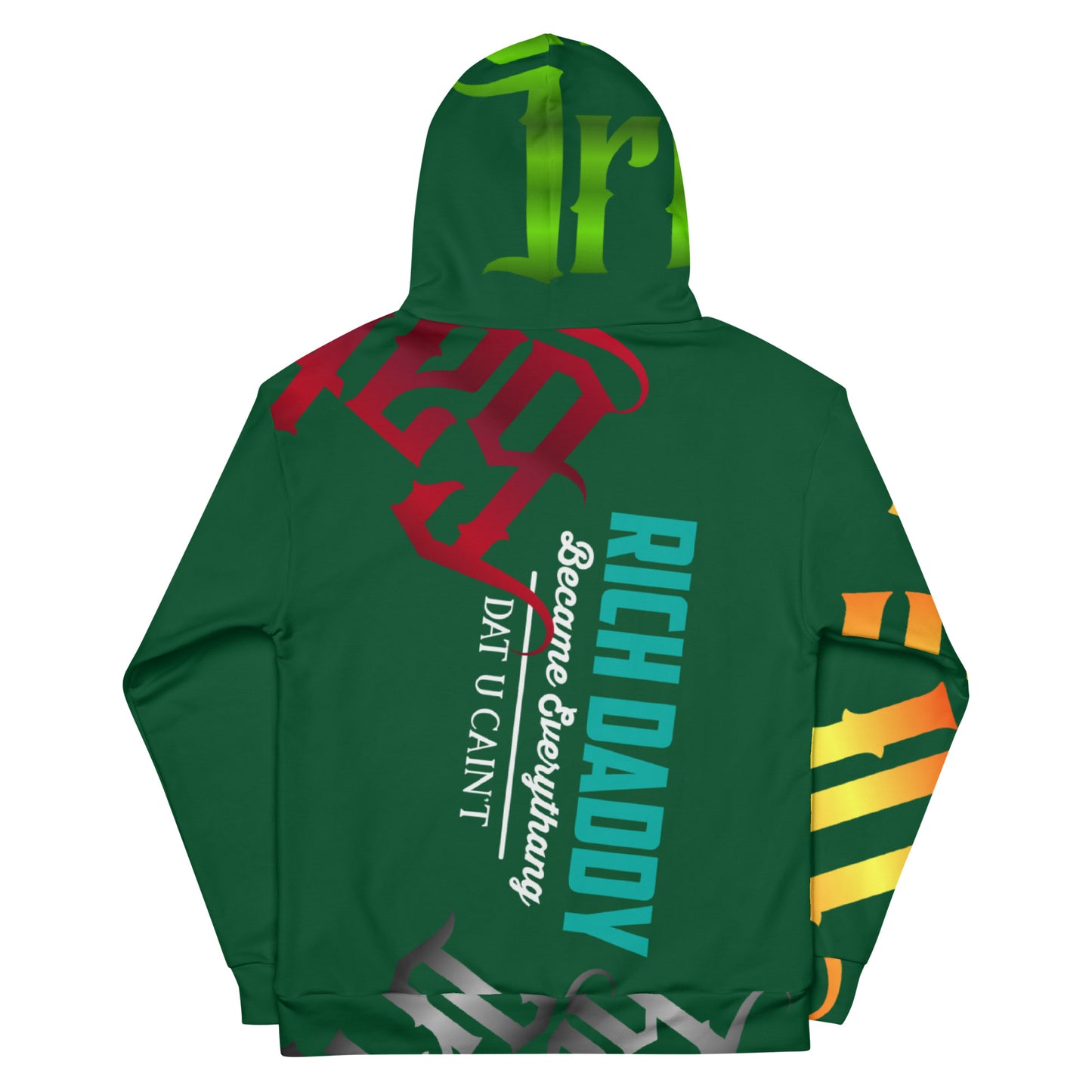 Forest Green Gator Drip Exclusive Supa-Heavy Excess-Stunna Flex Alligator Playuz Limited Edition OG Multi-Logo Rich Daddy “Rich Daddy Became Everythang Dat U Cain’t” Unisex Playuz Hoodie