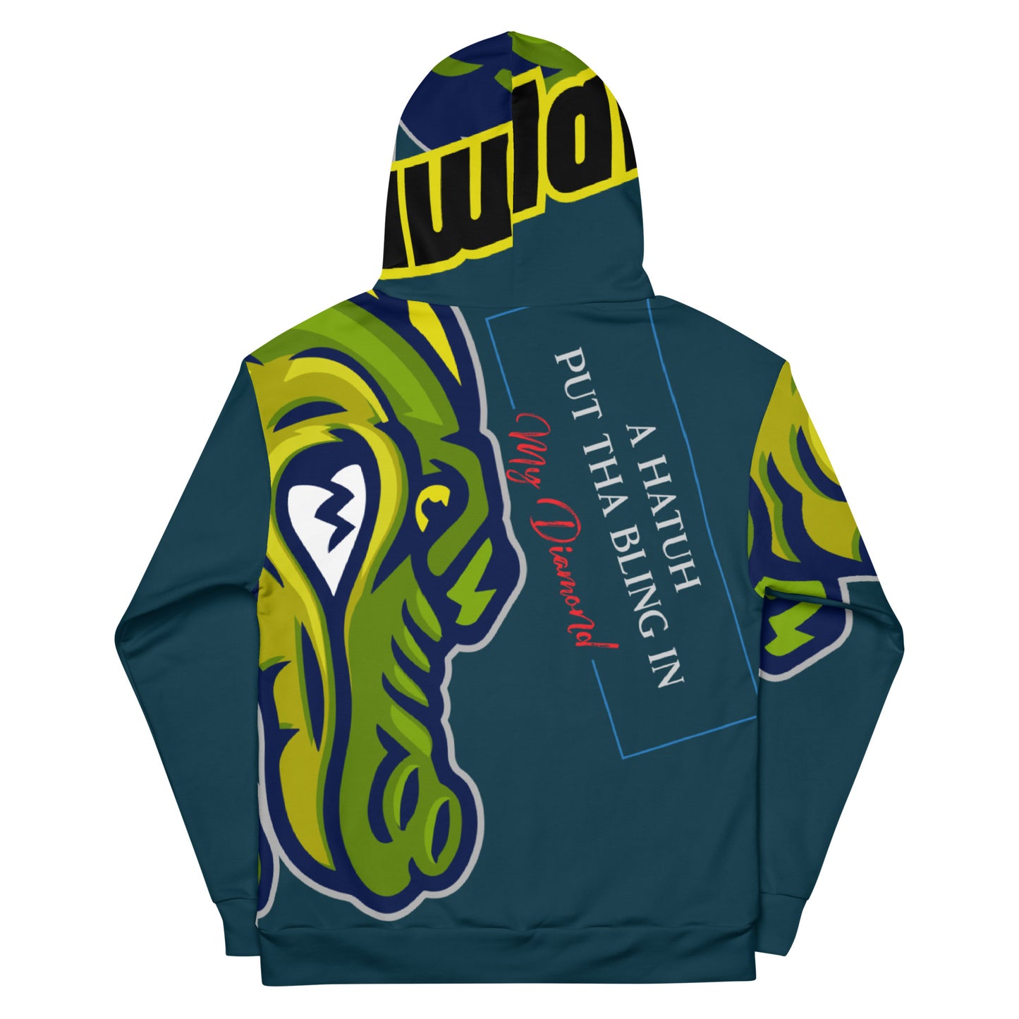 AM Whale Blue Flawdawear Limited Edition OG Alligator Playuz “A Hatuh Put The Bling In My Diamond” Unisex Playuz Hoodie