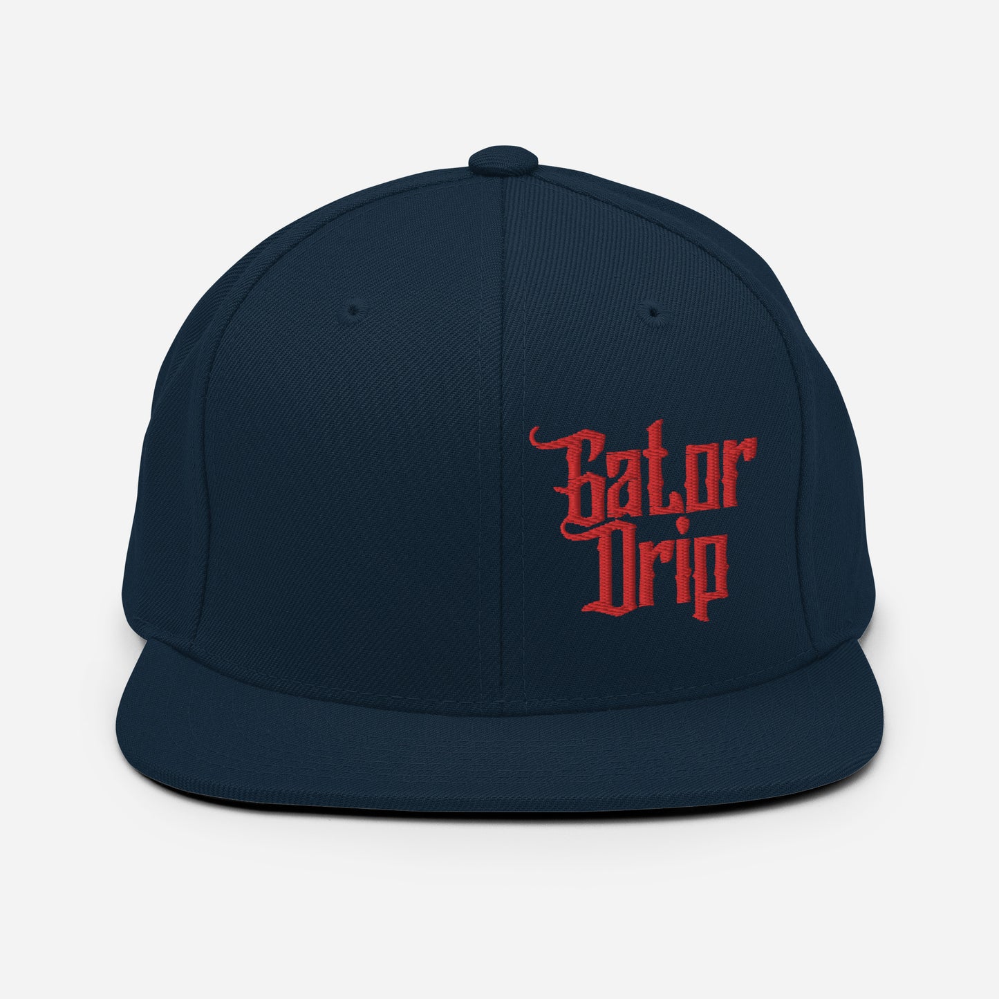 Navy Blue Gator Drip x Yupoong 6089M Exclusive Supa-Heavy Excess-Stunna Hypa-Flex Alligator Playuz Limited Edition OG Red Logo Classic Snapback Playuz Hat