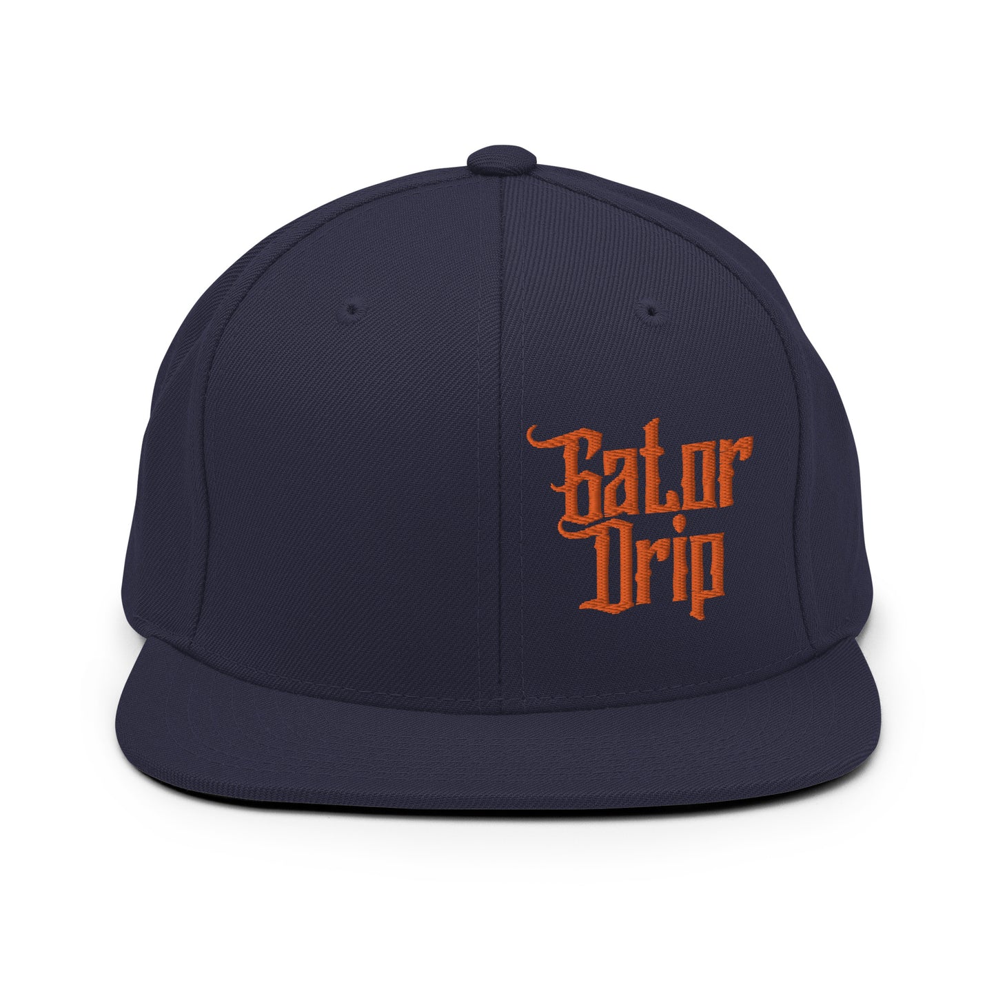 Navy Gator Drip x Yupoong 6089M Exclusive Supa-Heavy Excess-Stunna Hypa-Flex Alligator Playuz Limited Edition OG Orange Logo Classic Snapback Playuz Hat
