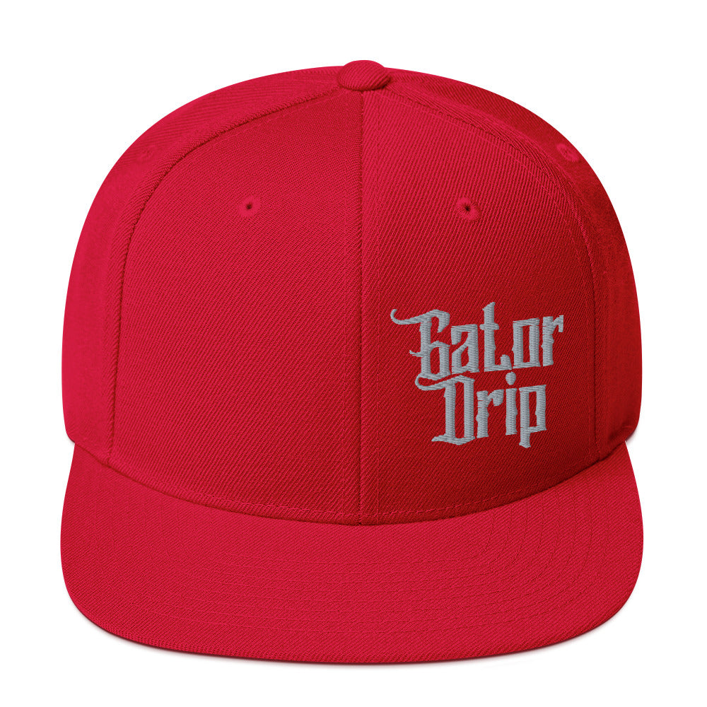 Red Gator Drip x Yupoong 6089M Exclusive Supa-Heavy Excess-Stunna Hypa-Flex Alligator Playuz Limited Edition OG Grey Logo Classic Snapback Playuz Hat