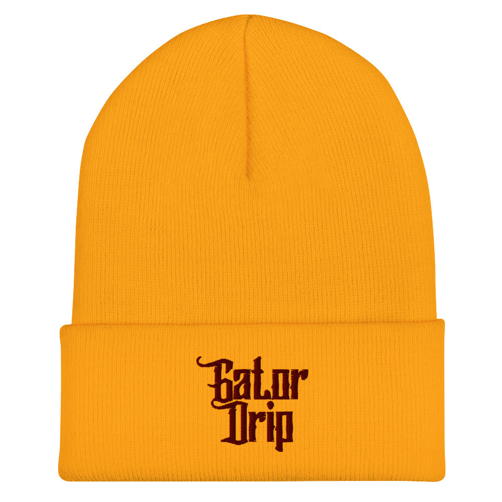 Orange Gator Drip Exclusive Supa-Heavy Excess-Stunna Hypa-Flex Alligator Playuz Limited Edition OG Maroon Logo Cuffed Playuz Beanie