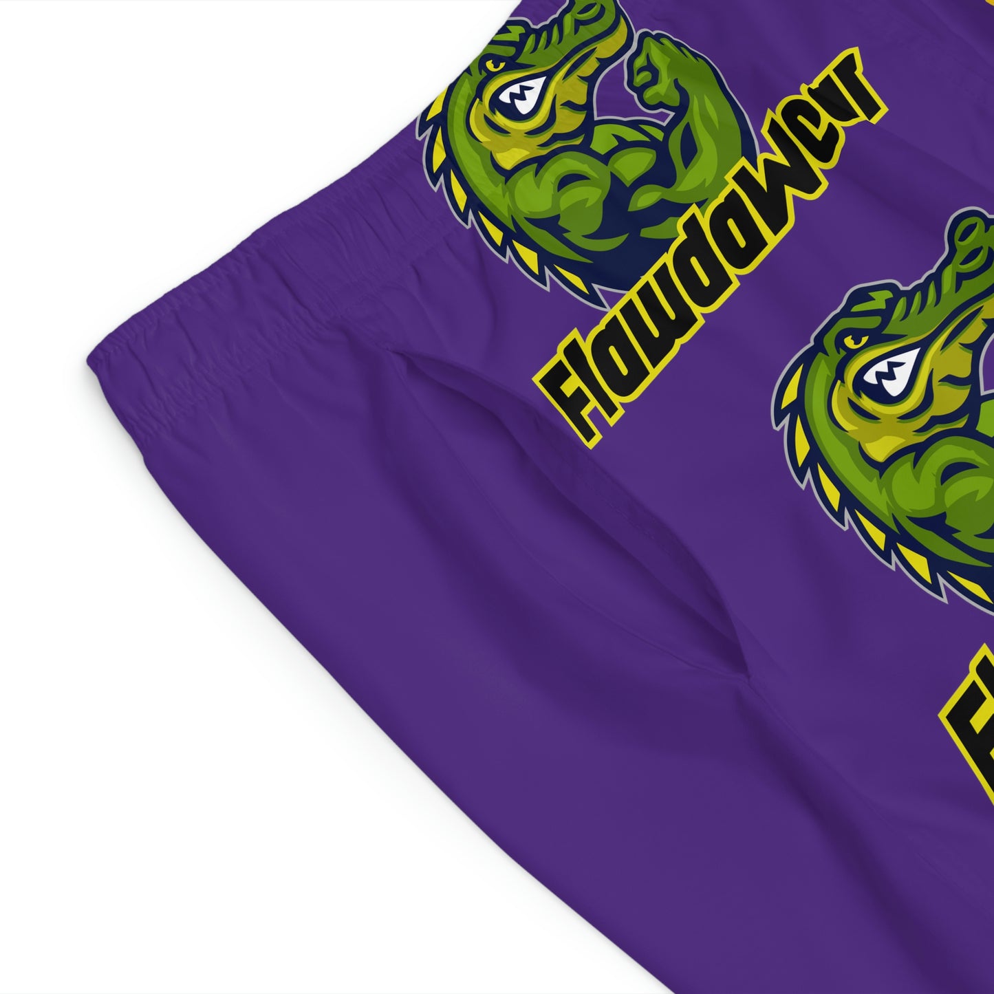 Purple Flawdawear x Gator Drip Supa-Heavy Excess-Stunna Hypa-Flex Limited Edition OG Flawda Mane "My Piece Stand Out Like A Sailboat" Men's Board Playuz Shorts