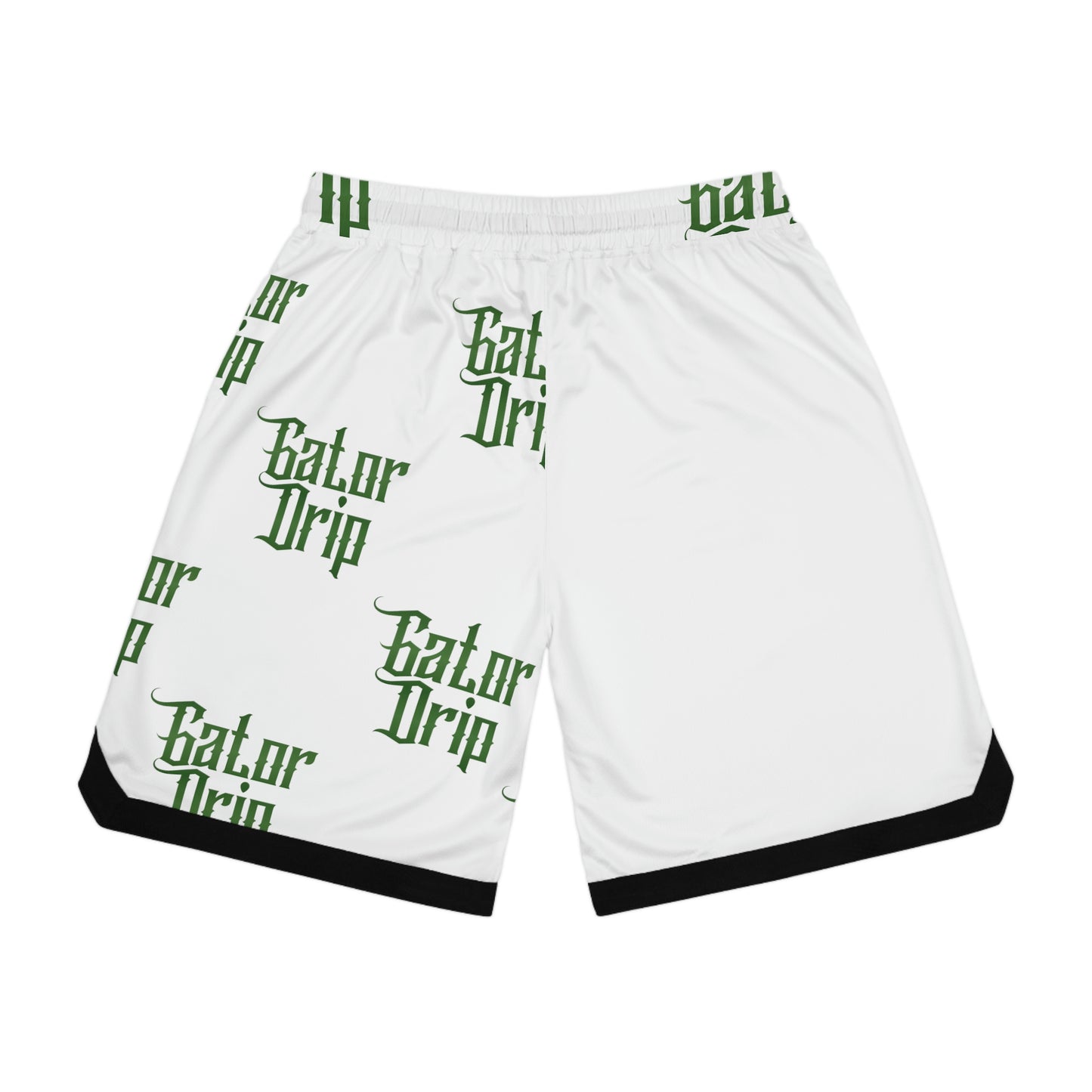White Gator Drip Exclusive Supa-Heavy Excess-Stunna Hypa-Flex Limited Edition OG Rich Daddy "All White Collection" Basketball Playuz Rib Shorts