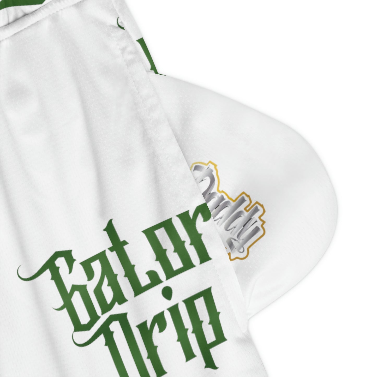 White Gator Drip Exclusive Supa-Heavy Excess-Stunna Hypa-Flex Limited Edition OG Rich Daddy "All White Collection" Basketball Playuz Rib Shorts
