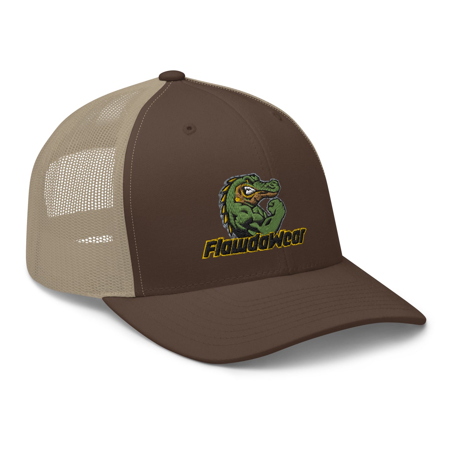 Brown/Khaki Flawdawear Limited Edition OG Alligator Papuh Playuz Retro Truckuz Playuz Hat
