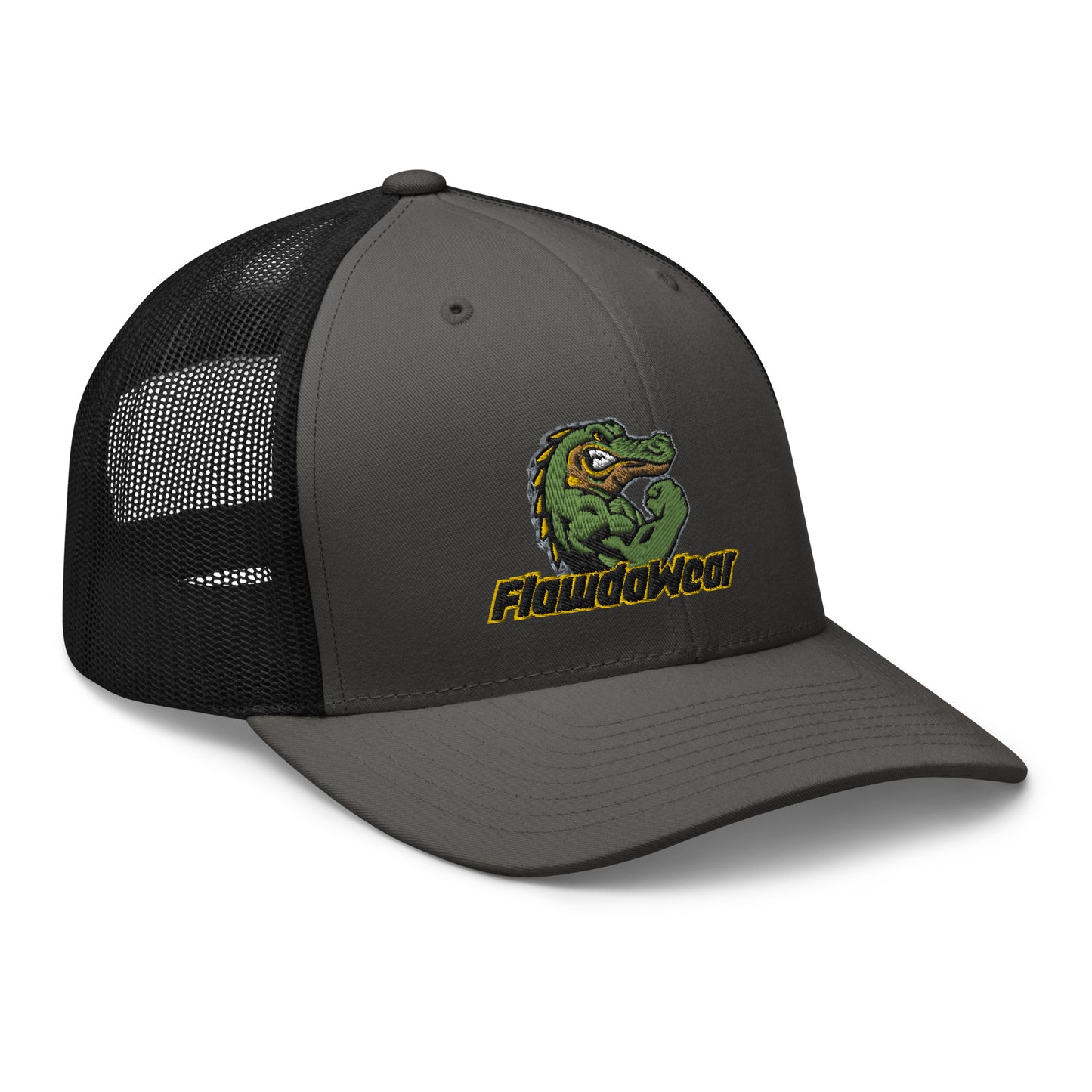 Charcoal/Black Flawdawear Limited Edition OG Alligator Papuh Playuz Retro Truckuz Playuz Hat
