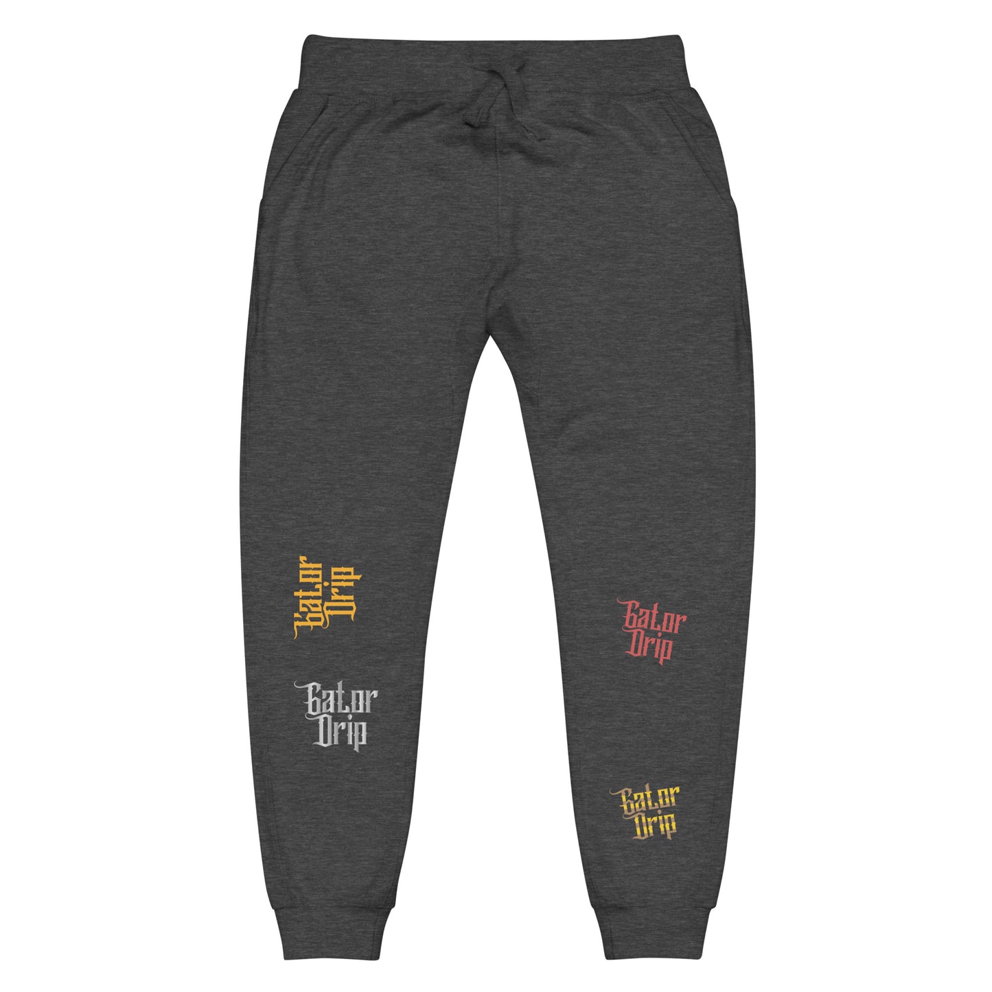Charcoal Heather Gator Drip Exclusive Supa-Heavy Excess-Stunna Flex Alligator Playuz Limited Edition OG Multi-Logo Logo Playuz Fleece Sweatpants