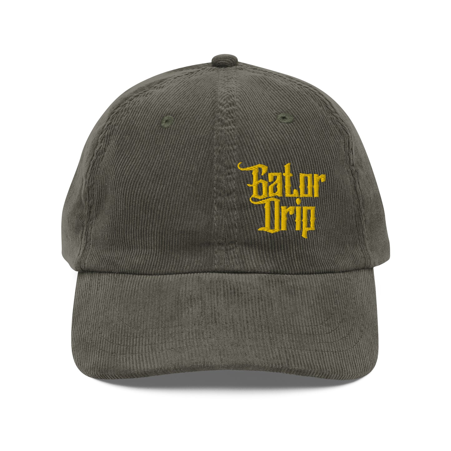 Olive Gator Drip Exclusive Supa-Heavy Excess-Stunna Hypa-Flex Alligator Playuz Limited Edition OG Gold Logo Vintage Corduroy Playuz Cap