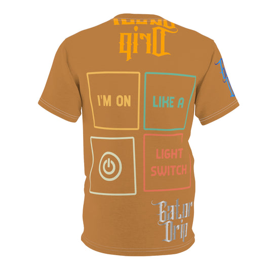 Light Brown Gator Drip Exclusive Supa-Heavy Excess-Stunna Flex Alligator Playuz Limited Edition OG Multi-Logo Flawda Mane “I’m On Like A Light Switch" Unisex Cut & Sew Playuz Tee