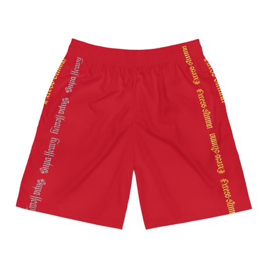 Dark Red Gator Drip Exclusive Supa-Heavy Excess-Stunna Hypa-Flex Limited Edition OG “Excess-Stunna Collection” Men's Jogguz Playuz Shorts