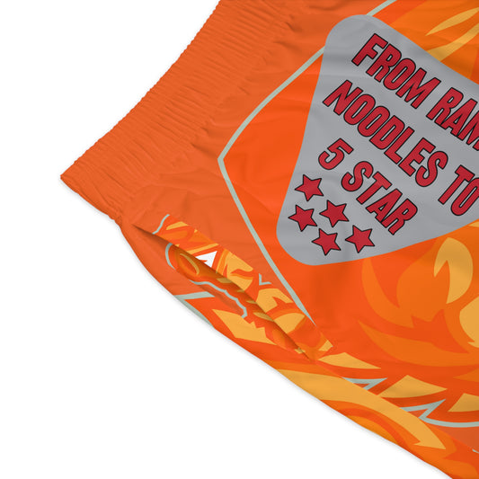 Orange Flawdawear Limited Edition OG Flawda Mane “From Ramen Noodles To 5 Star” Men’s Jogguz Playuz Shorts