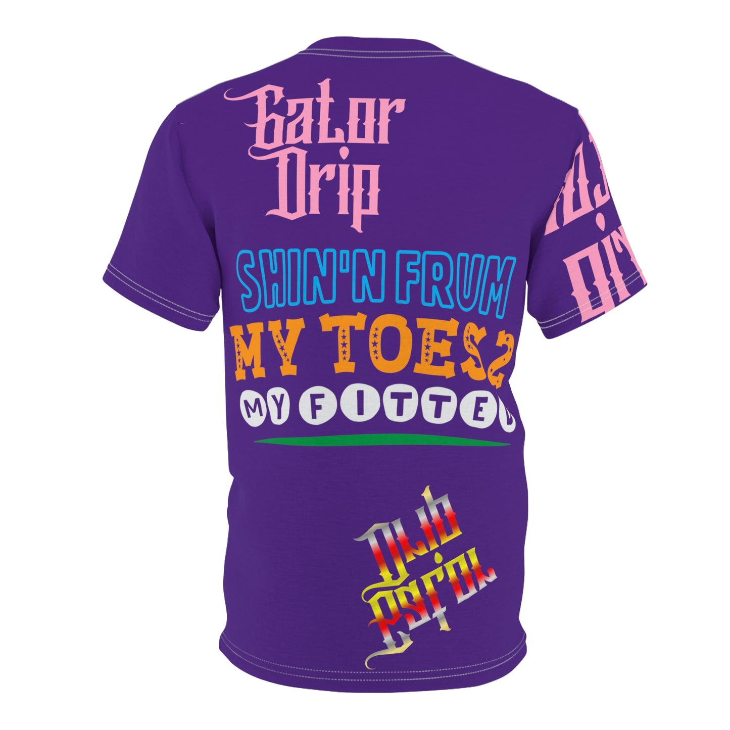 Purple Gator Drip Exclusive Supa-Heavy Excess-Stunna Flex Alligator Playuz Limited Edition OG Multi-Logo Rich Daddy “Shin’n Frum My Toes 2 My Fitted" Unisex Cut & Sew Playuz Tee