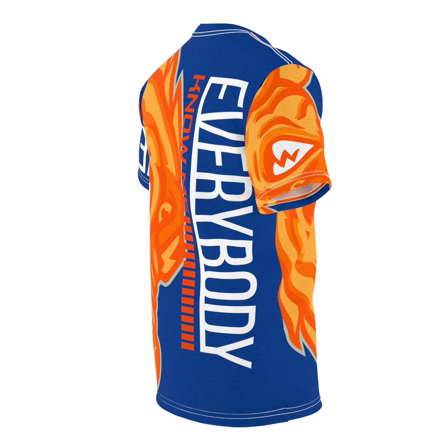 Blue/Orange Flawdawear Limited Edition OG Flawda Mane “Everybody Know Me” Unisex Cut & Sew Playuz Tee