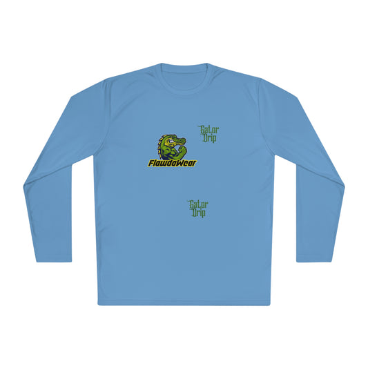 Light Blue Flawdawear x Gator Drip Supa-Heavy Excess-Stunna Hypa-Flex Limited Edition OG Rich Daddy "A Hatuh Put Tha Bling In My Diamond"  Unisex Lightweight Long Sleeve Playuz Tee