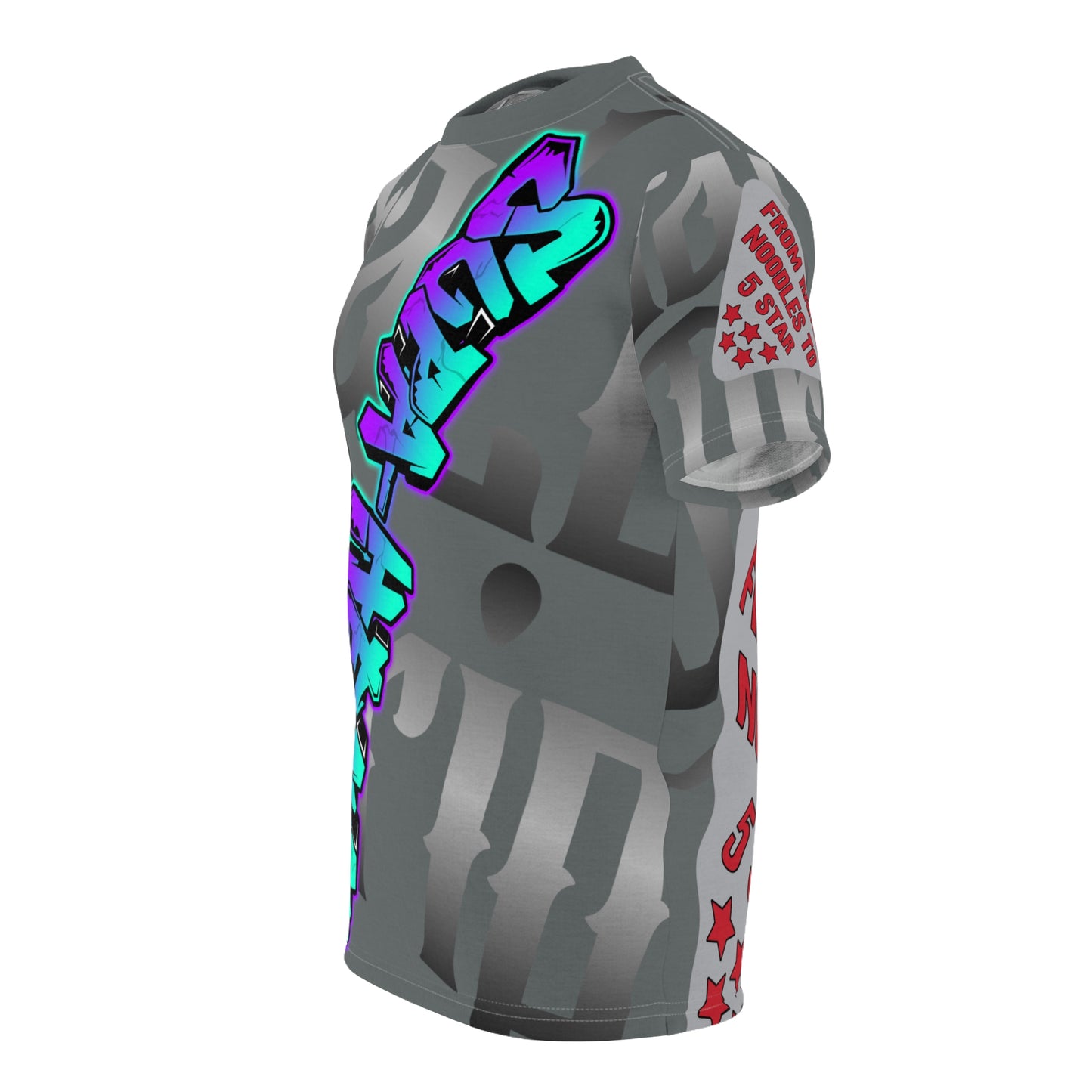 Dark Grey Gator Drip Exclusive Supa-Heavy Excess-Stunna Hypa-Flex Limited Edition OG Flawda Mane “From Ramen Noodles To 5 Star" Unisex Cut & Sew Playuz Tee