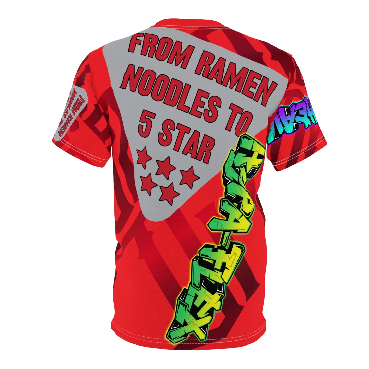 Red Gator Drip Exclusive Supa-Heavy Excess-Stunna Hypa-Flex Limited Edition OG Flawda Mane “From Ramen Noodles To 5 Star" Unisex Cut & Sew Playuz Tee