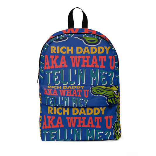 Blue Flawdawear Limited Edition OG Rich Daddy "Rich Daddy AKA What U Tell'n Me" Classic Backpack