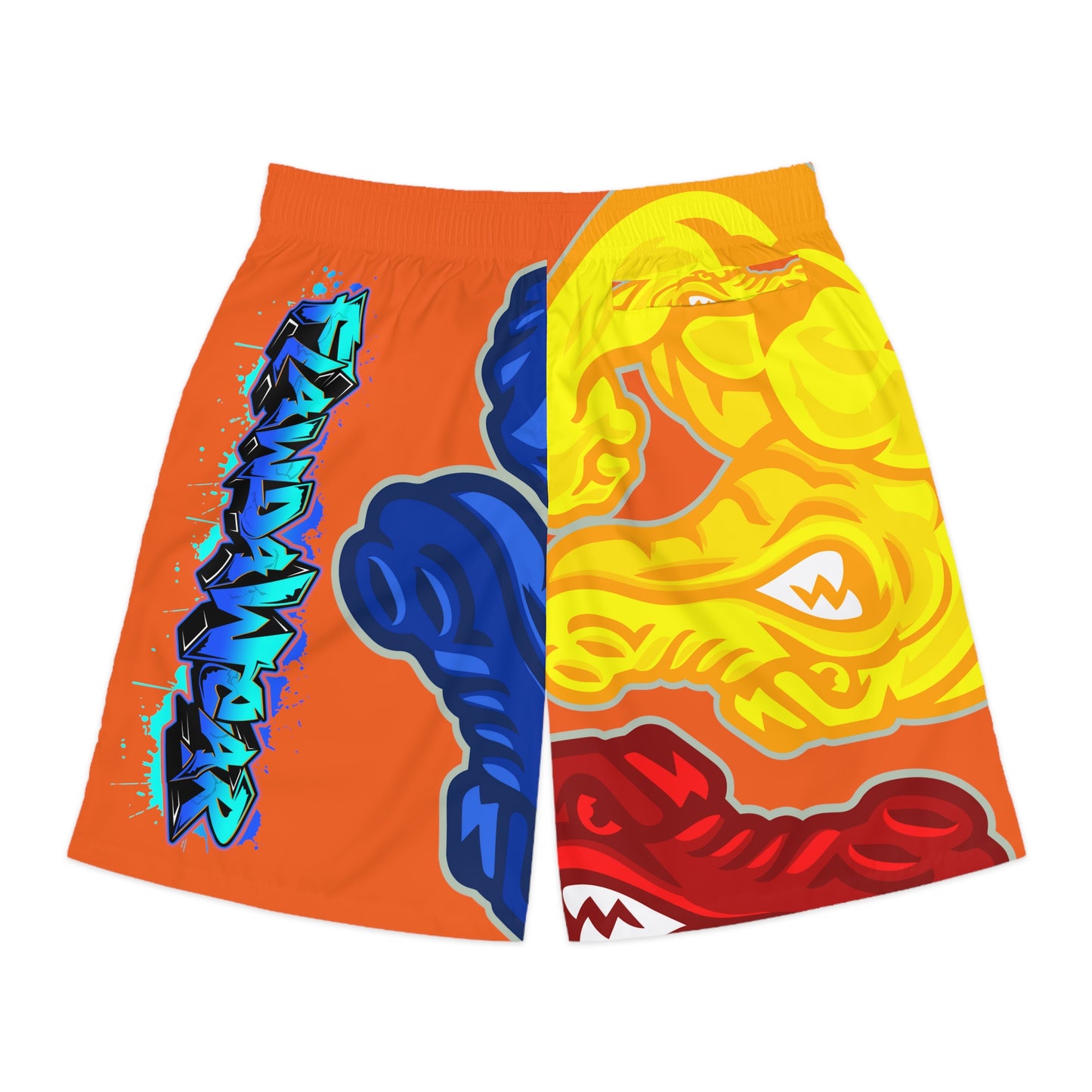 Orange Flawdawear Limited Edition OG Flawda Mane “Tha State Of Swamp Rats N’ Alligators” Men’s Jogguz Playuz Shorts