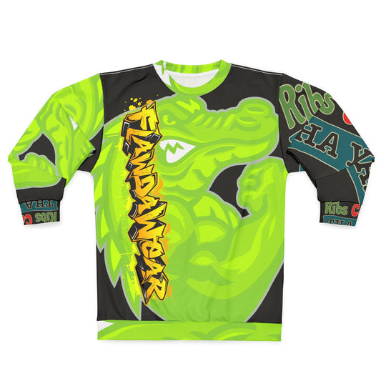 Black/Lime Flawdawear Limited Edition OG Flawda Mane “Ribs Cook’n N’ Men’s Unisex Playuz Sweatshirt