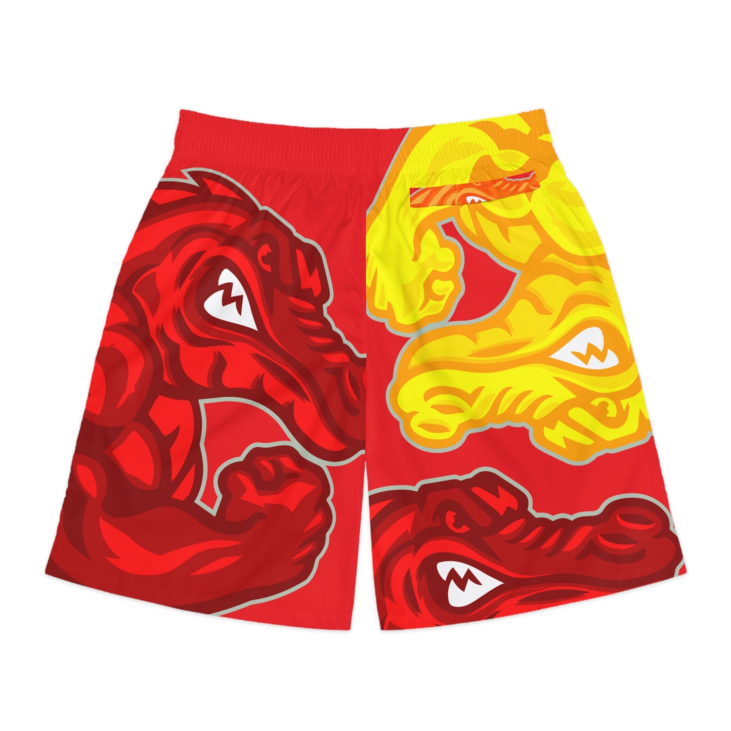 Red Flawdawear Limited Edition OG Flawda Mane “Tha State Of Swamp Rats N’ Alligators” Men’s Jogguz Playuz Shorts