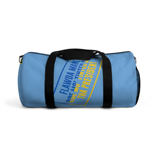 Light Blue Flawdawear Limited Edition OG Flawda Mane “Flawda Mane Ride Mo’ Tinted Dan Tha President” Duffle Playuz Bag