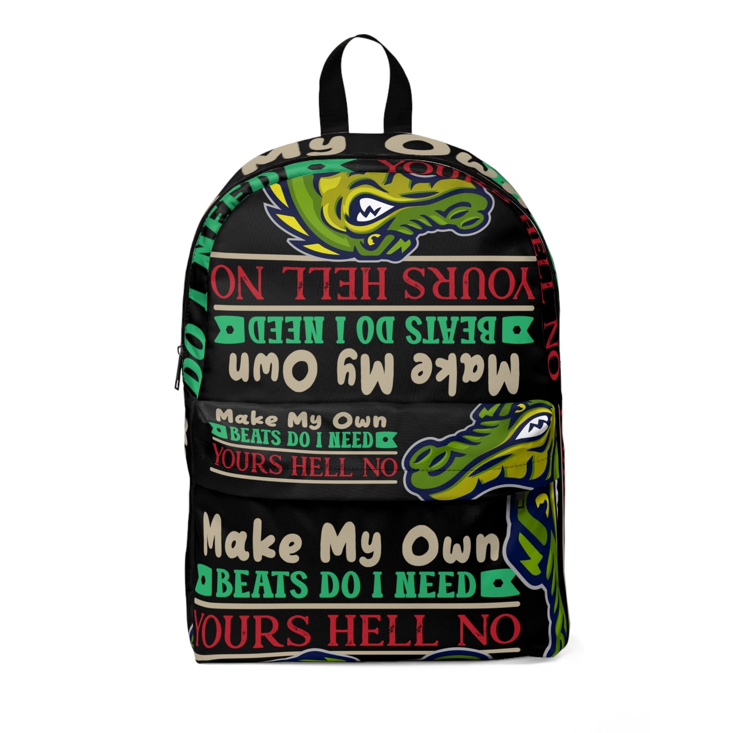 Black Flawdawear Limited Edition OG Flawda Mane "Make My Own Beats Do I Need Yours Hell No" Classic Backpack