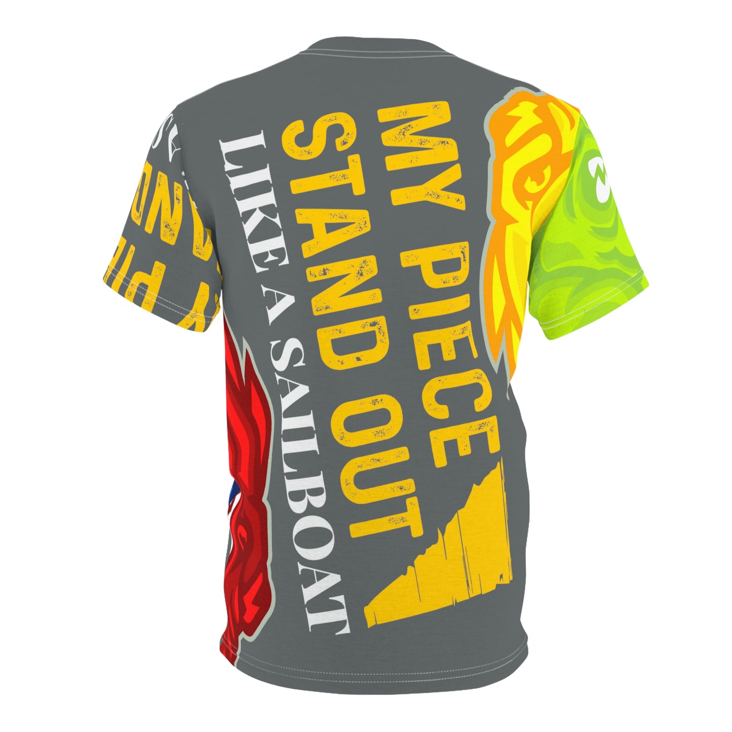 Dark Grey Flawdawear Limited Edition OG Flawda Mane “My Piece Stand Out Like A Sailboat” Unisex Cut & Sew Playuz Tee