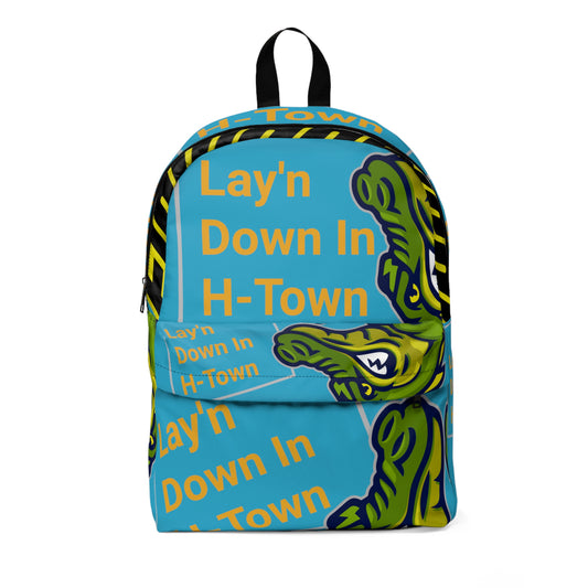Turquoise Flawdawear Limited Edition OG Flawda Mane "Lay'n Down In H-Town" Classic Backpack