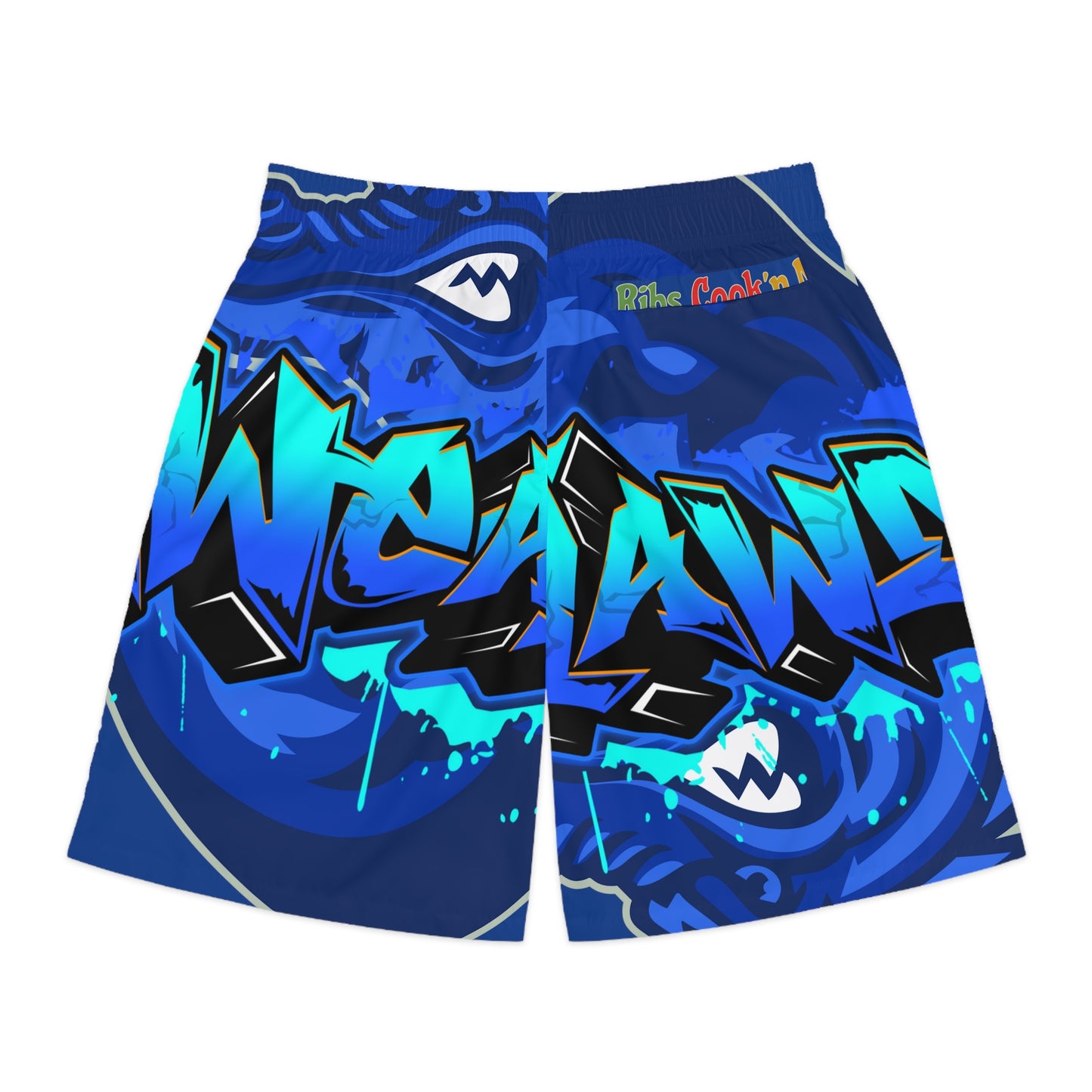 Blue Flawdawear Limited Edition OG Flawda Mane “Ribs Cook’n N’ Men’s Jogguz Playuz Shorts